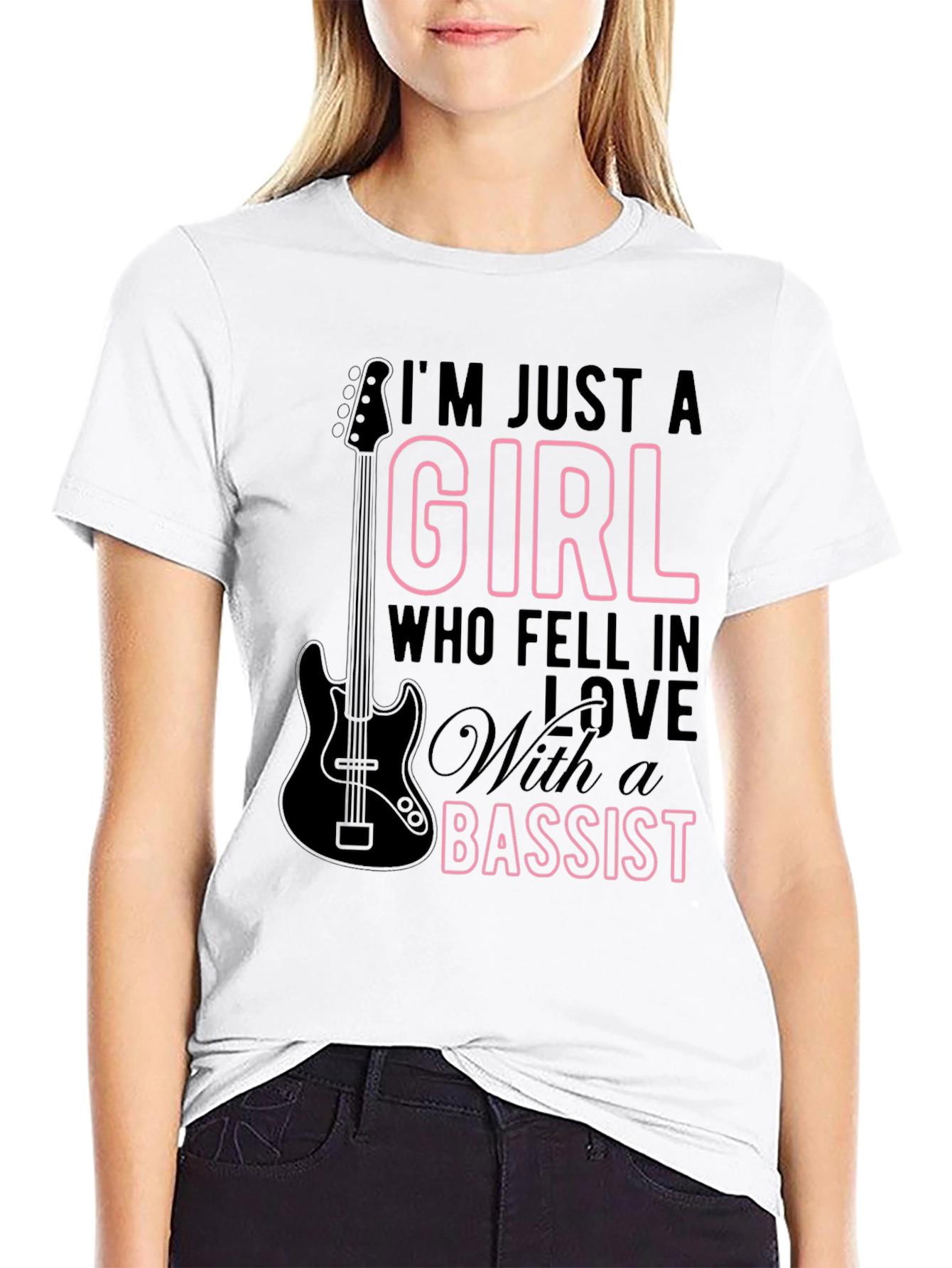 Girl Bassist Graphic Tee - Music Lovers T-Shirt