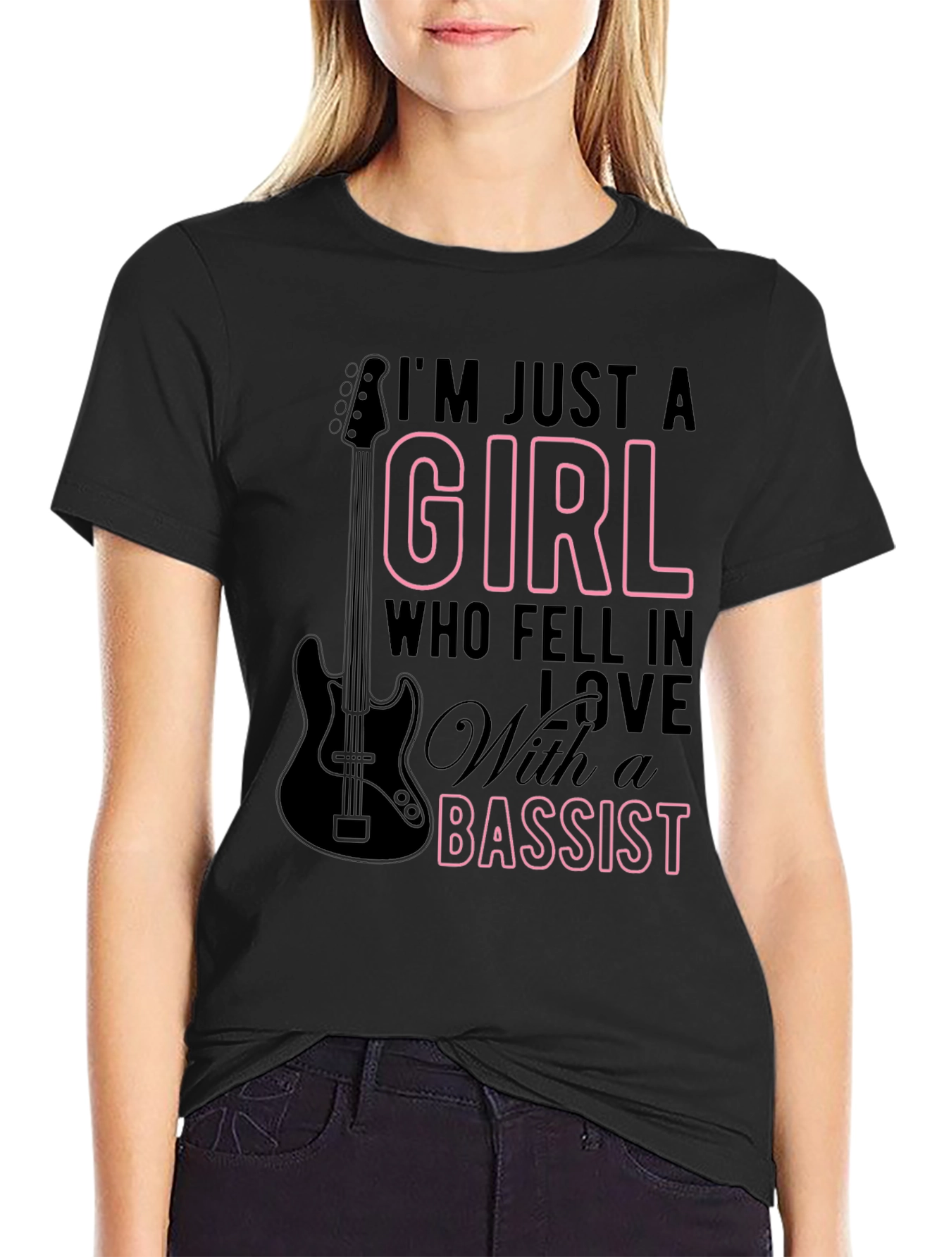 Girl Bassist Graphic Tee - Music Lovers T-Shirt