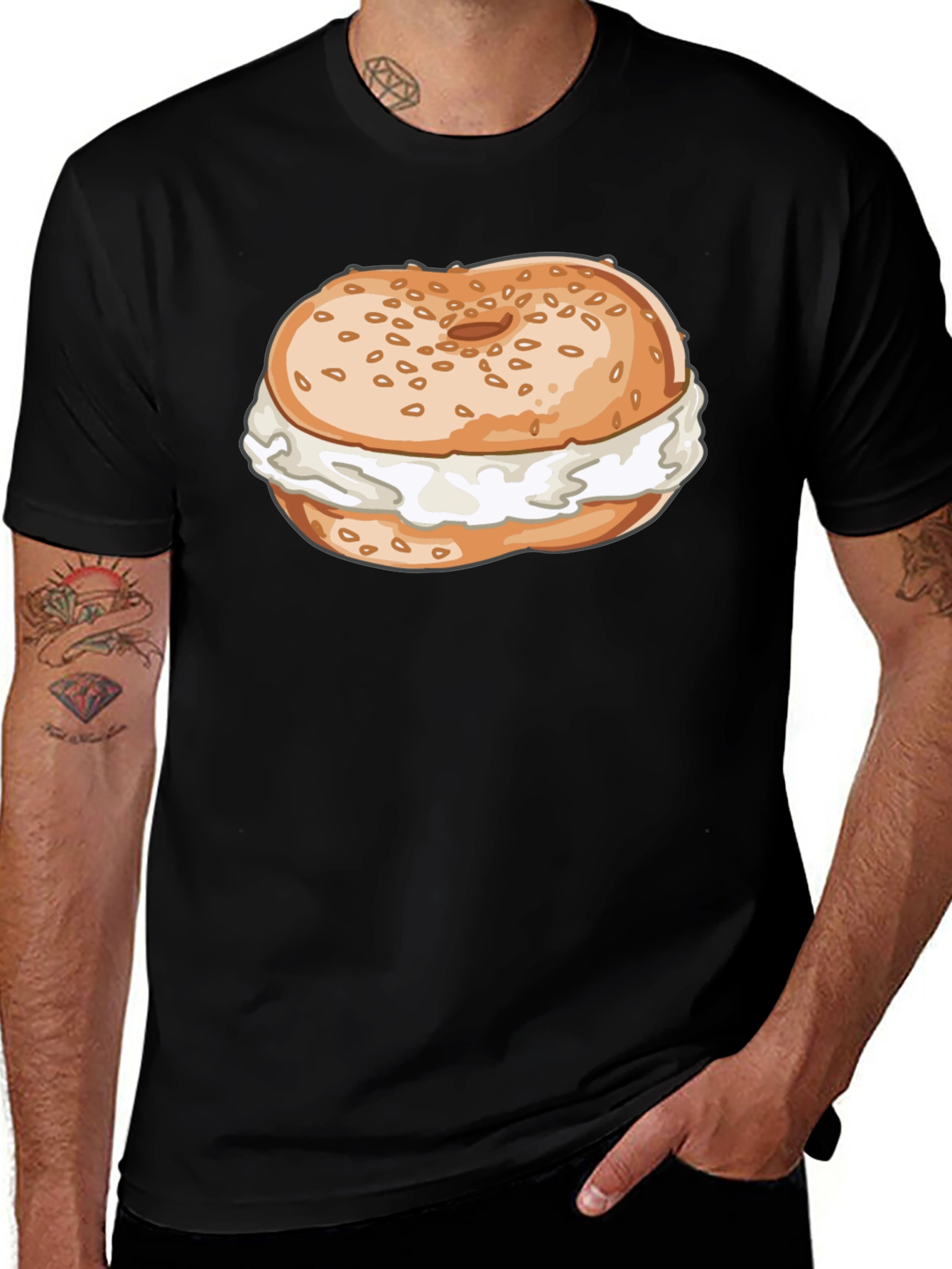 Bagel & Cream Cheese Graphic Tee - Unisex Comfort