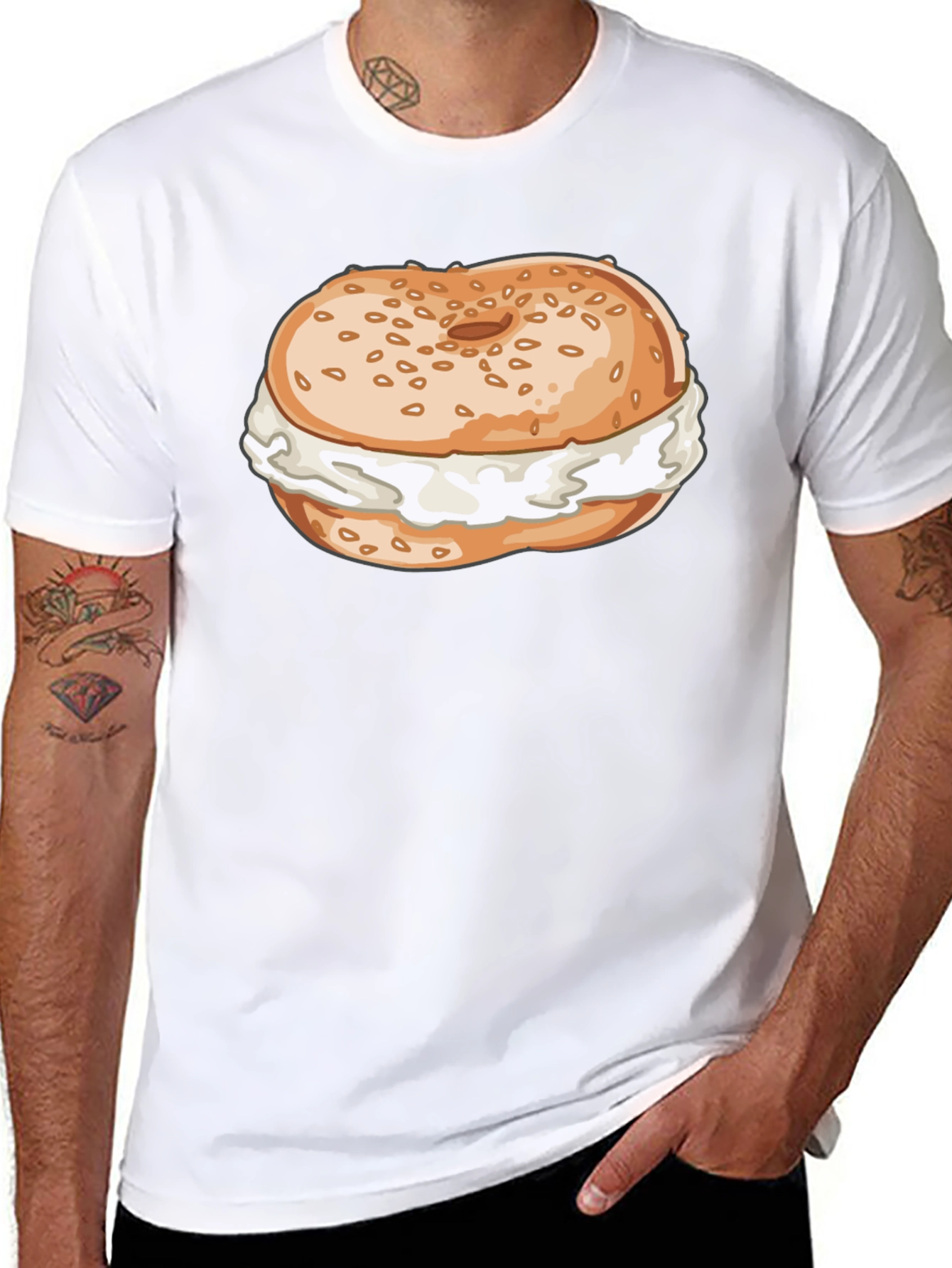 Bagel & Cream Cheese Graphic Tee - Unisex Comfort