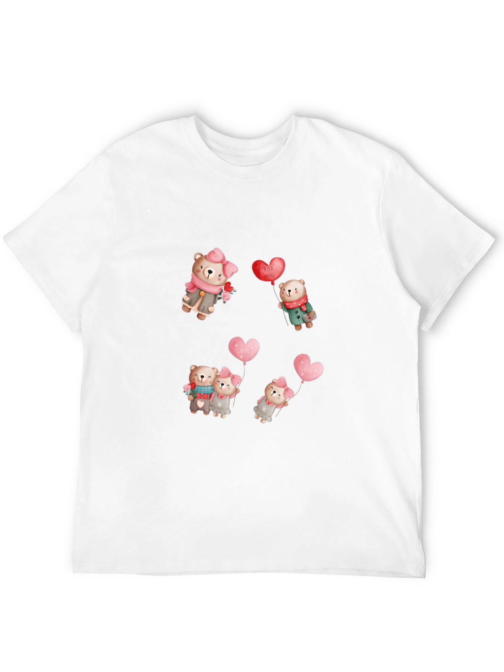 Bear Love Valentines Day Black Tee