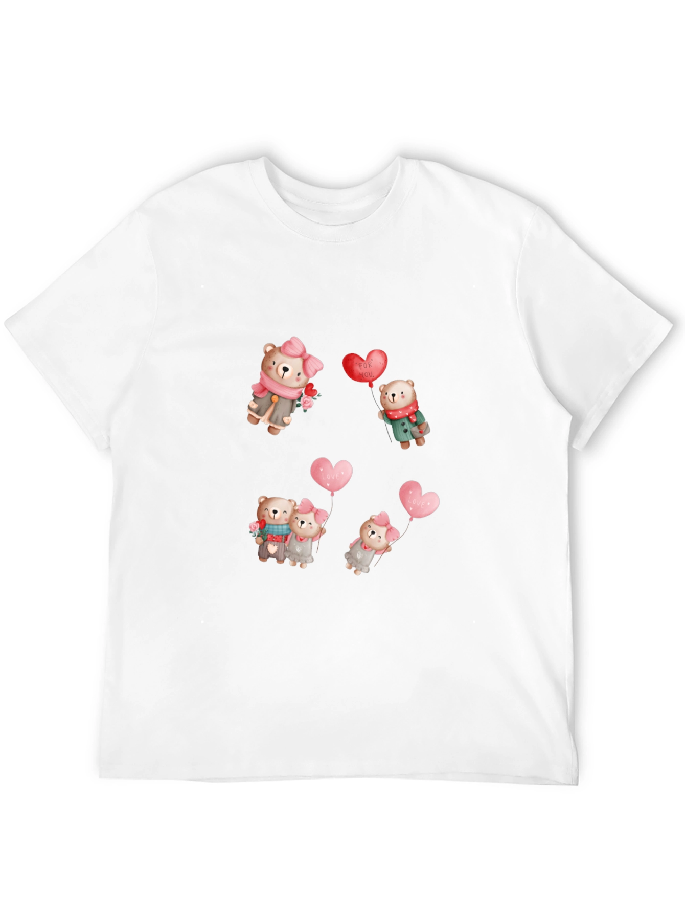 Bear Love Valentines Day Black Tee