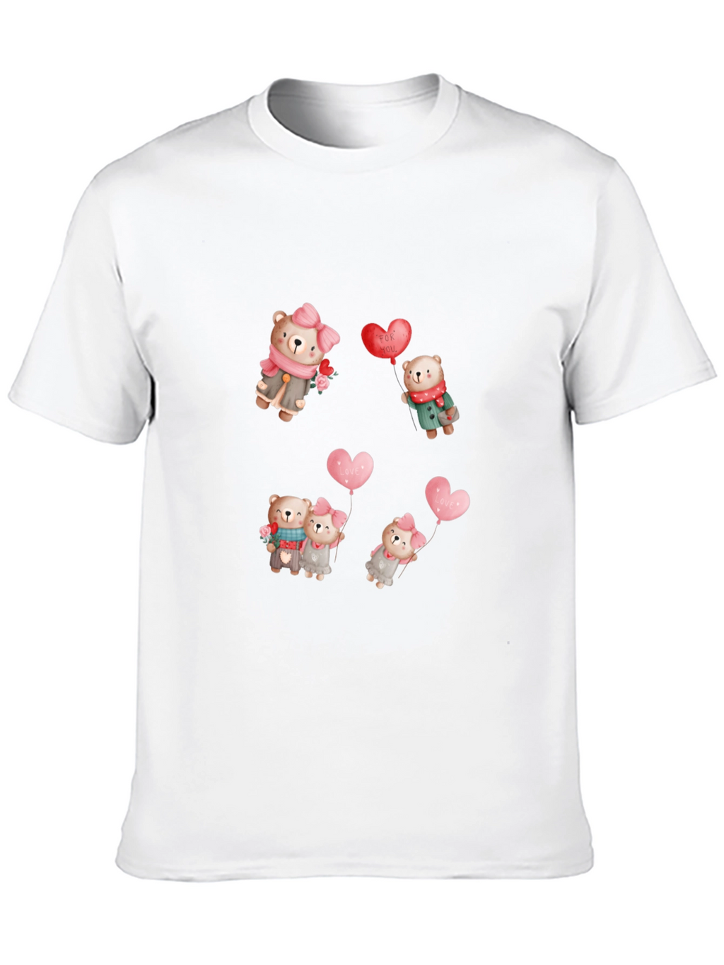 Bear Love Valentines Day Black Tee