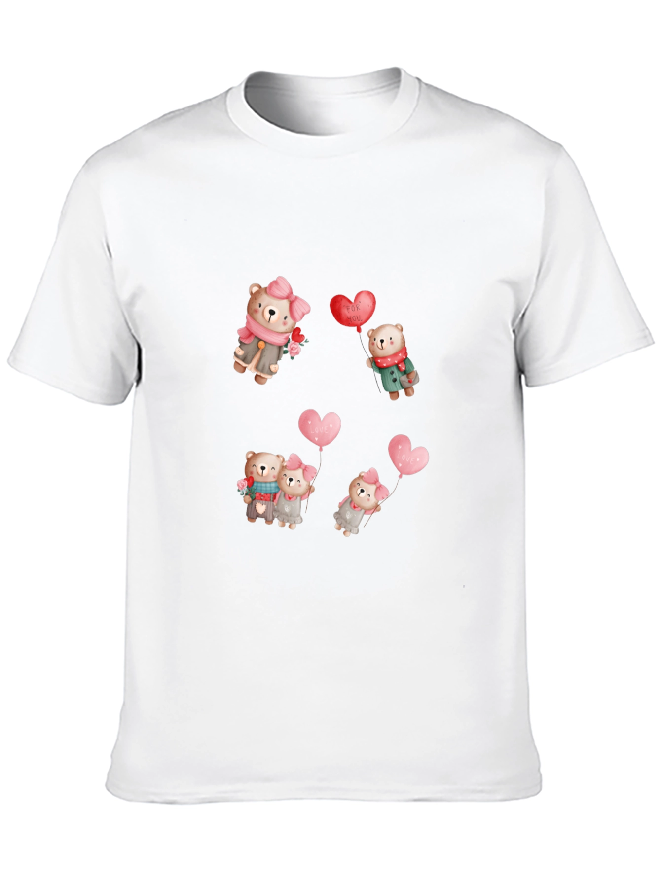 Bear Love Valentines Day Black Tee