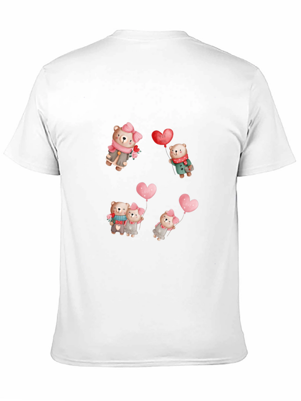 Bear Love Valentines Day Black Tee