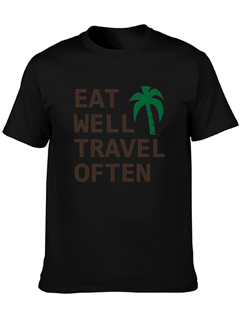 Eat Well Travel Often Black T-Shirt