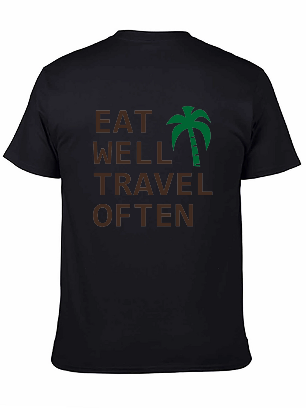 Eat Well Travel Often Black T-Shirt