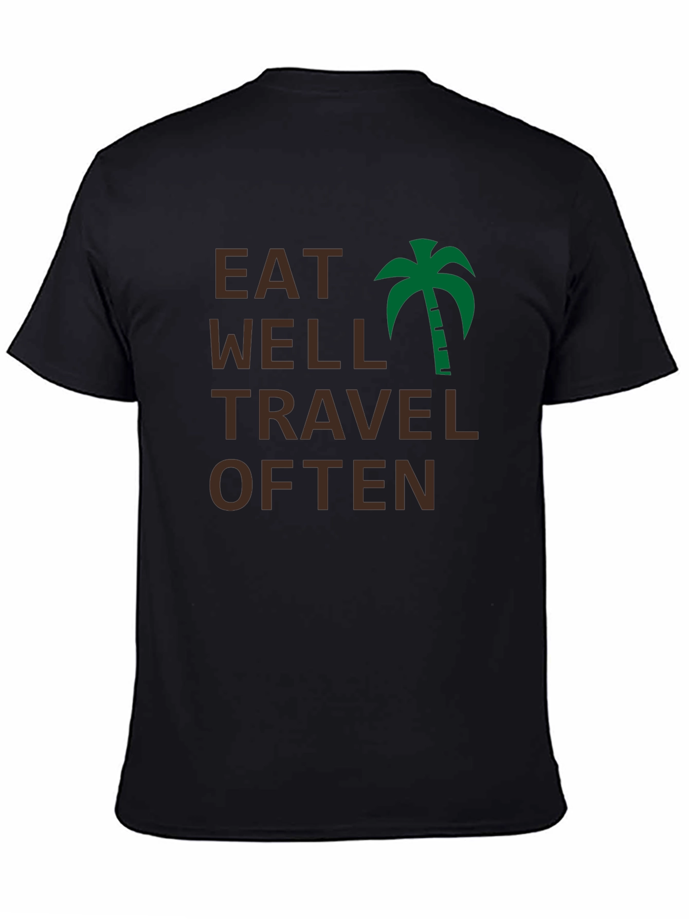 Eat Well Travel Often Black T-Shirt