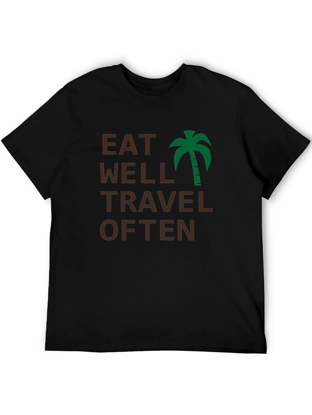 Eat Well Travel Often Black T-Shirt
