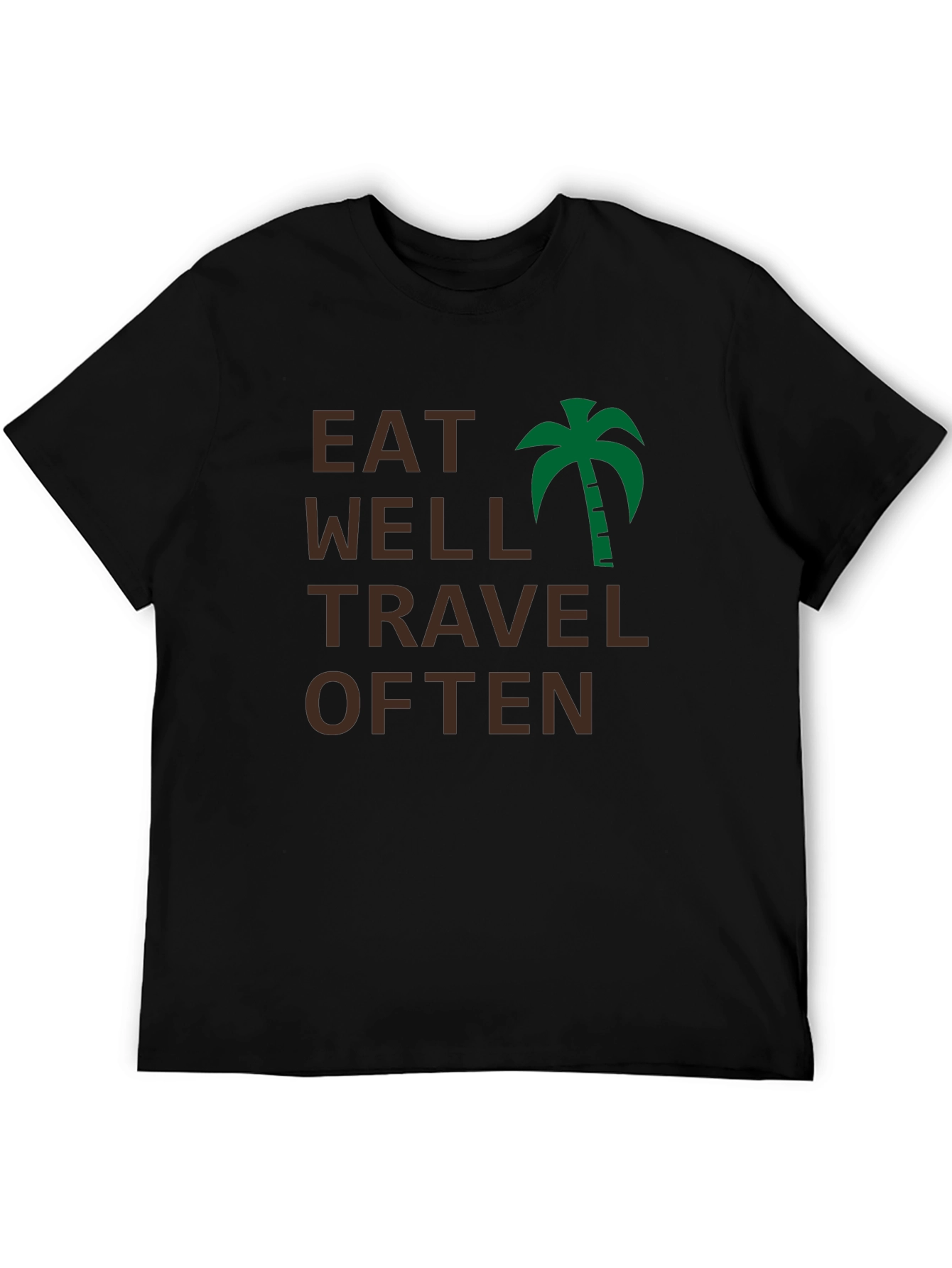 Eat Well Travel Often Black T-Shirt