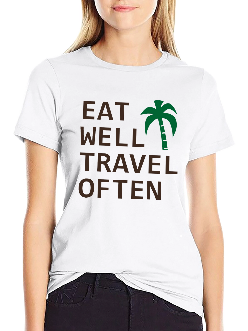 Eat Well Travel Often Black T-Shirt