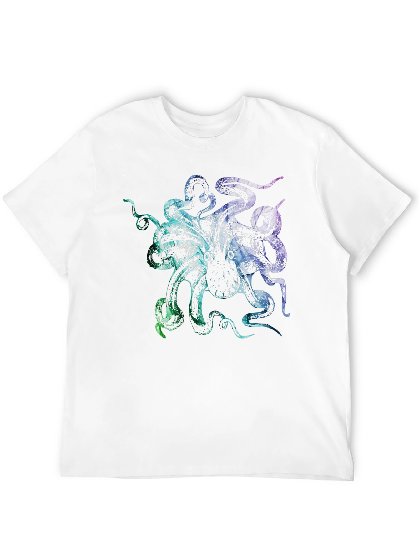 Colorful Octopus Graphic Print Black T-Shirt