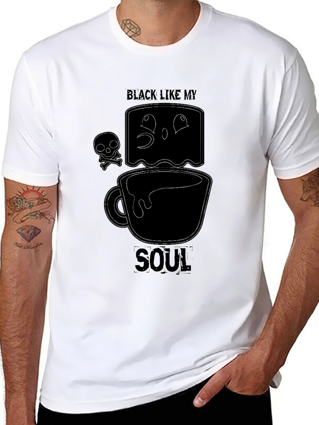 Black Like My Soul Graphic Tee - Coffee Lover T-Shirt