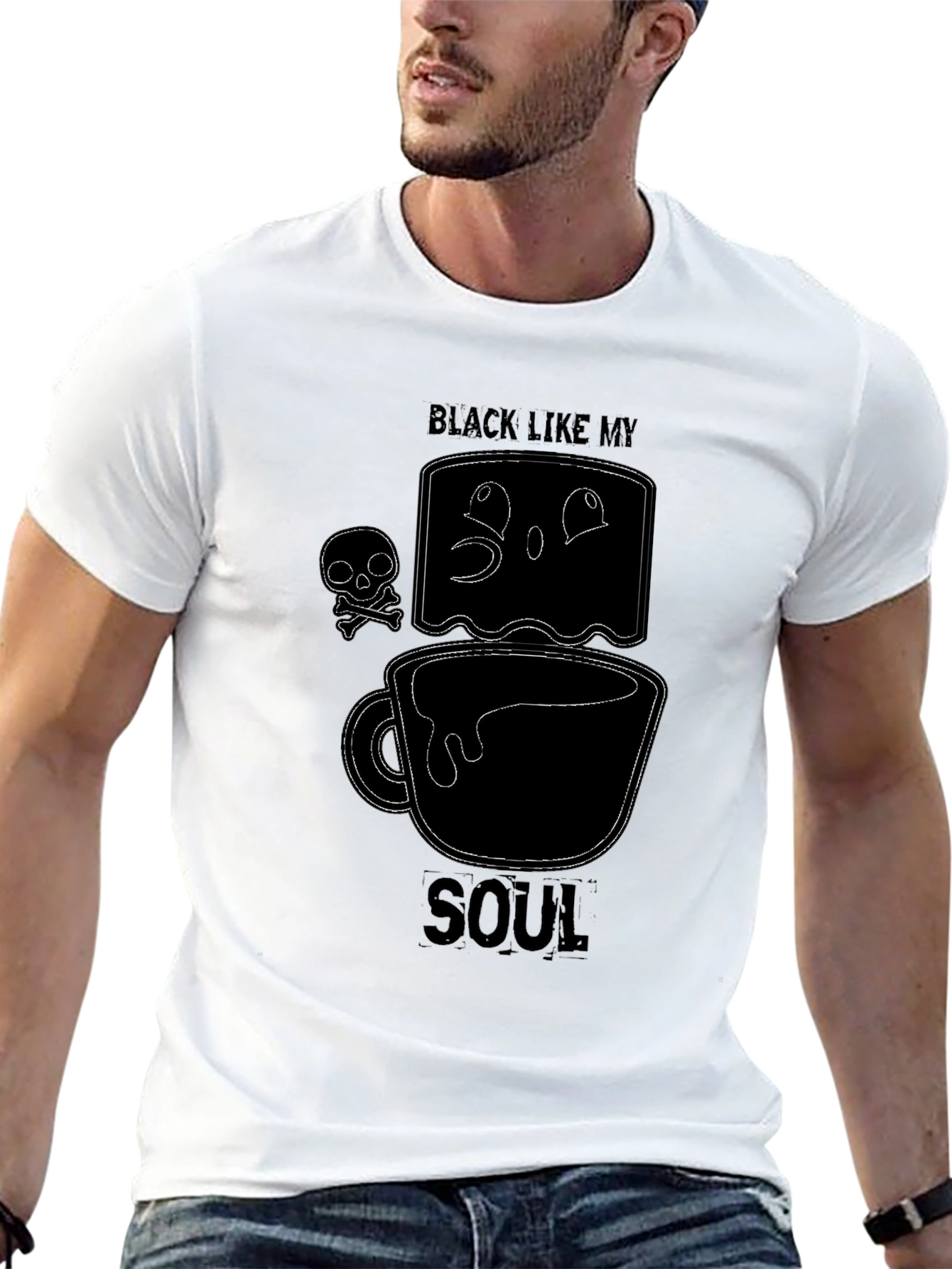 Black Like My Soul Graphic Tee - Coffee Lover T-Shirt