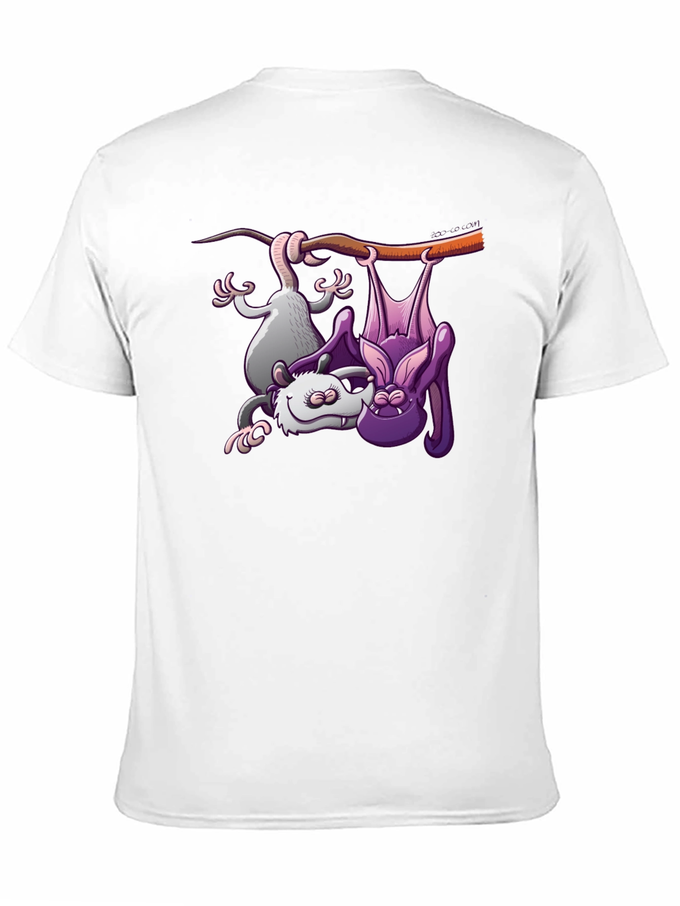 Bat & Opossum Tee - Funny Animal Cartoon Shirt