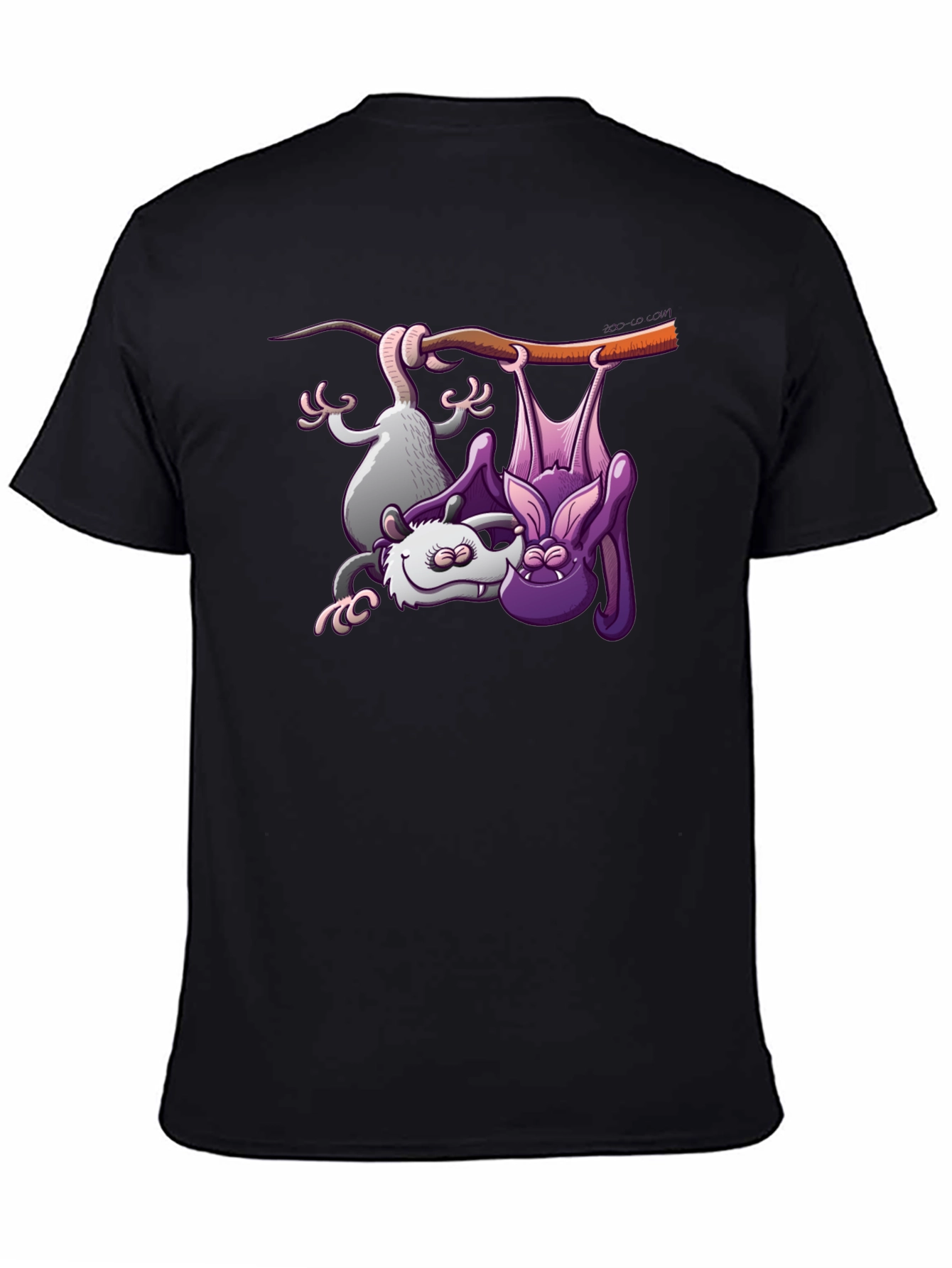 Bat & Opossum Tee - Funny Animal Cartoon Shirt