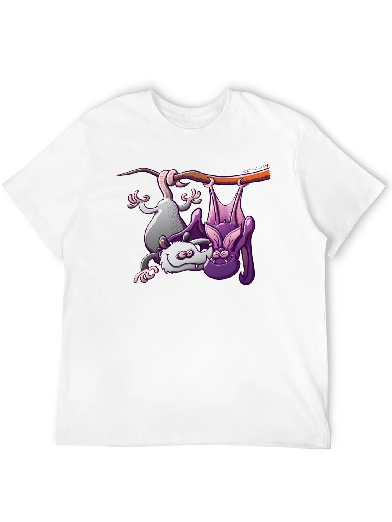Bat & Opossum Tee - Funny Animal Cartoon Shirt