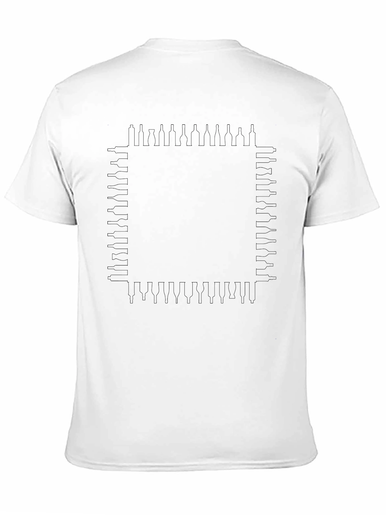 Stylish Black Tee with Unique Bottle Outline Design