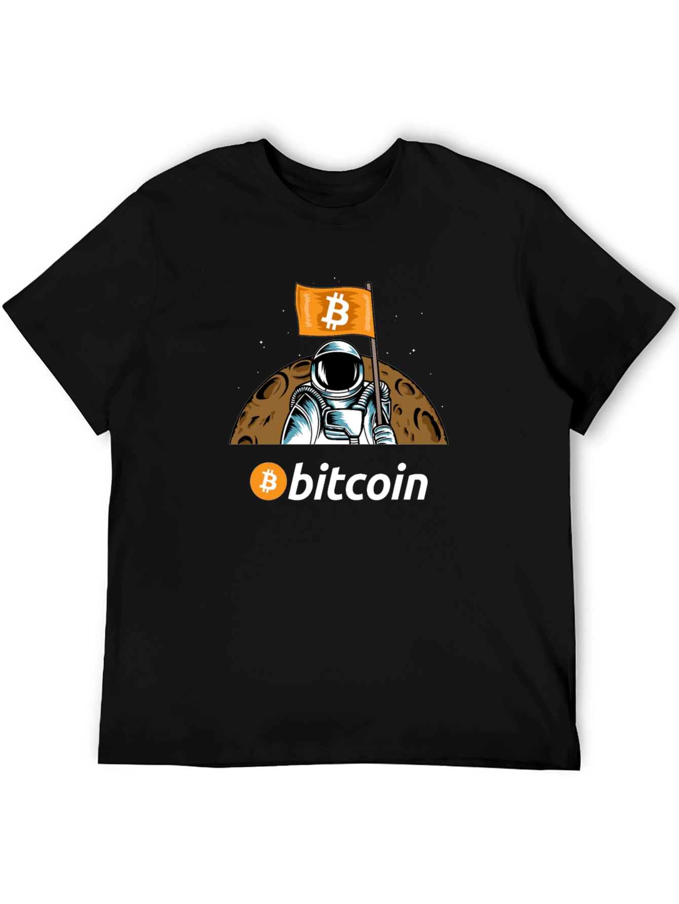 Bitcoin Astronaut Graphic T-Shirt - Crypto Moon Landing Tee