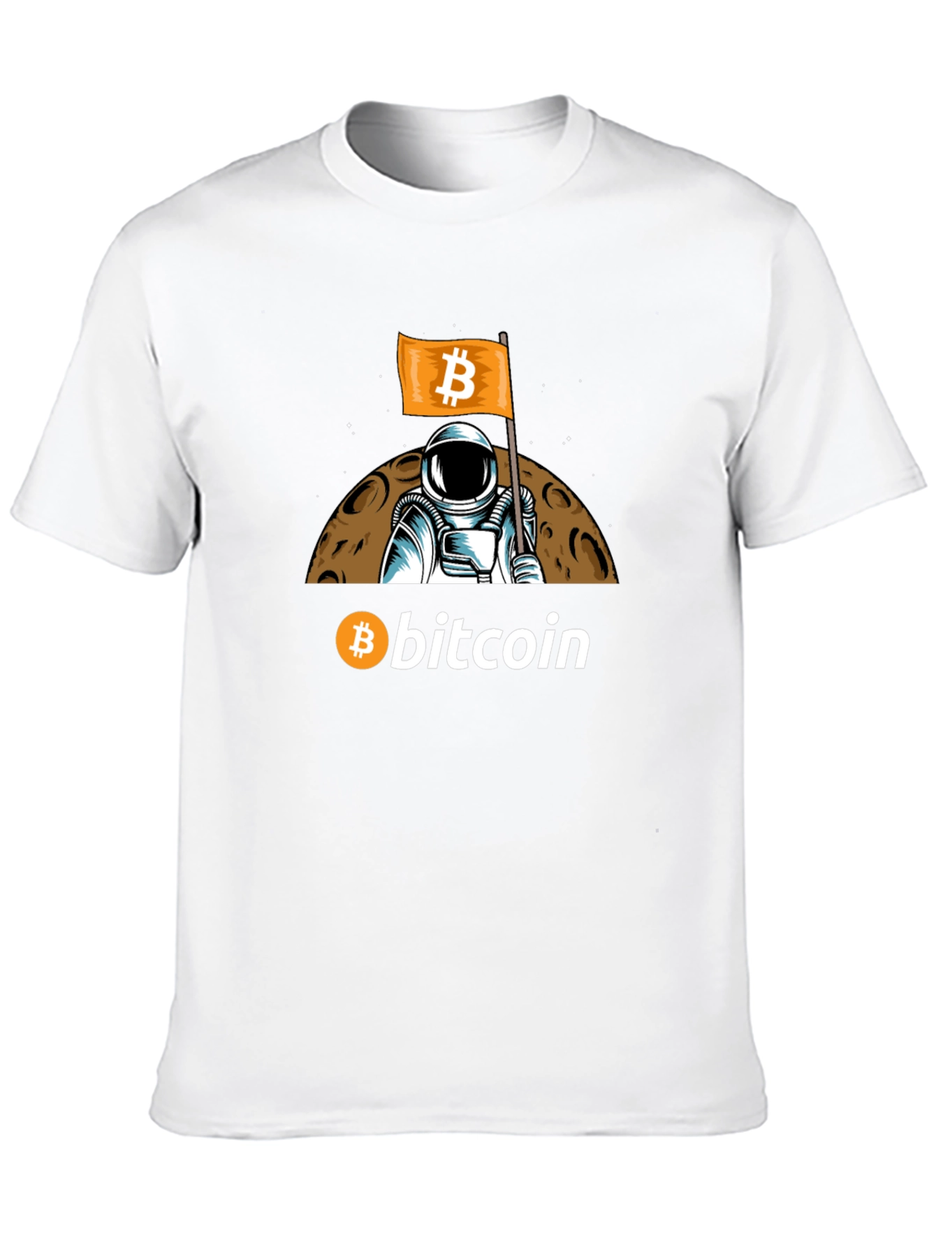 Bitcoin Astronaut Graphic T-Shirt - Crypto Moon Landing Tee