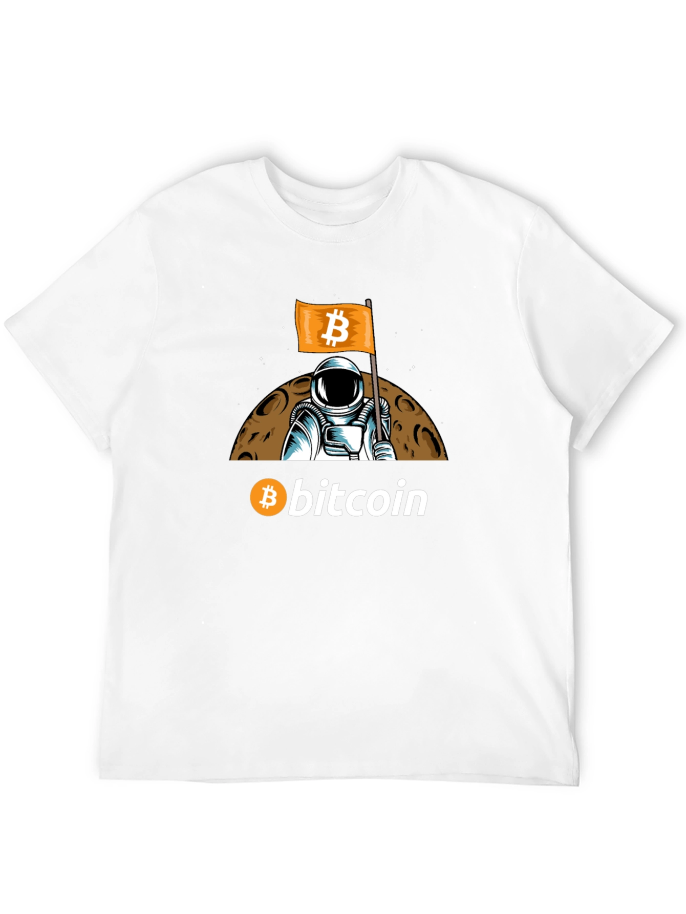 Bitcoin Astronaut Graphic T-Shirt - Crypto Moon Landing Tee