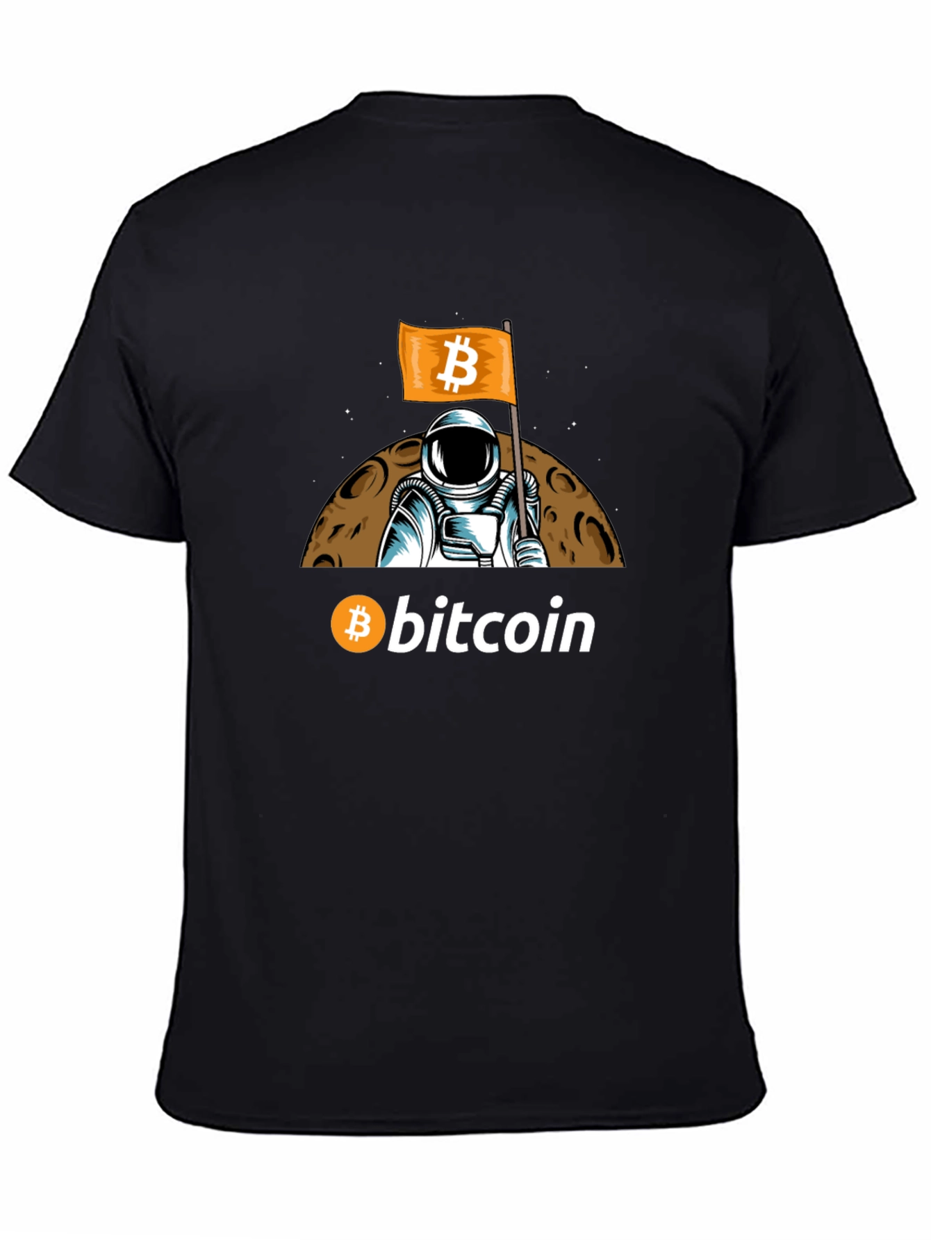 Bitcoin Astronaut Graphic T-Shirt - Crypto Moon Landing Tee