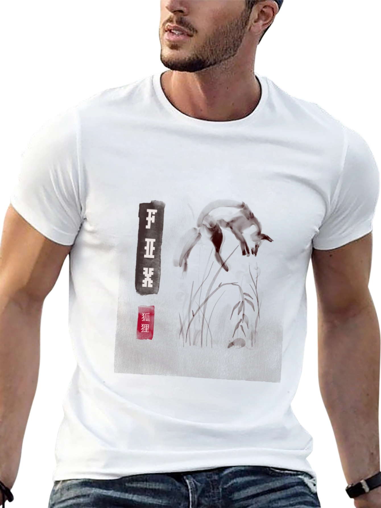 Black Fox Graphic T-Shirt Urban Style