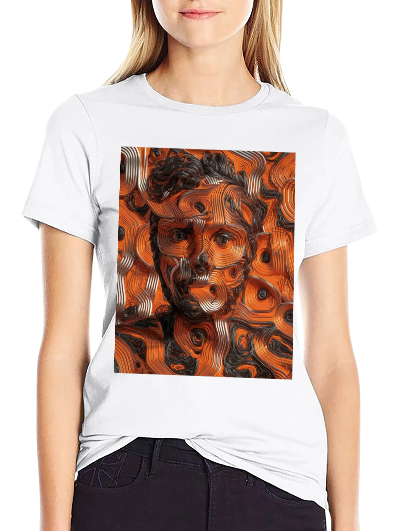 Abstract Portrait Graphic Tee - Unique Design
