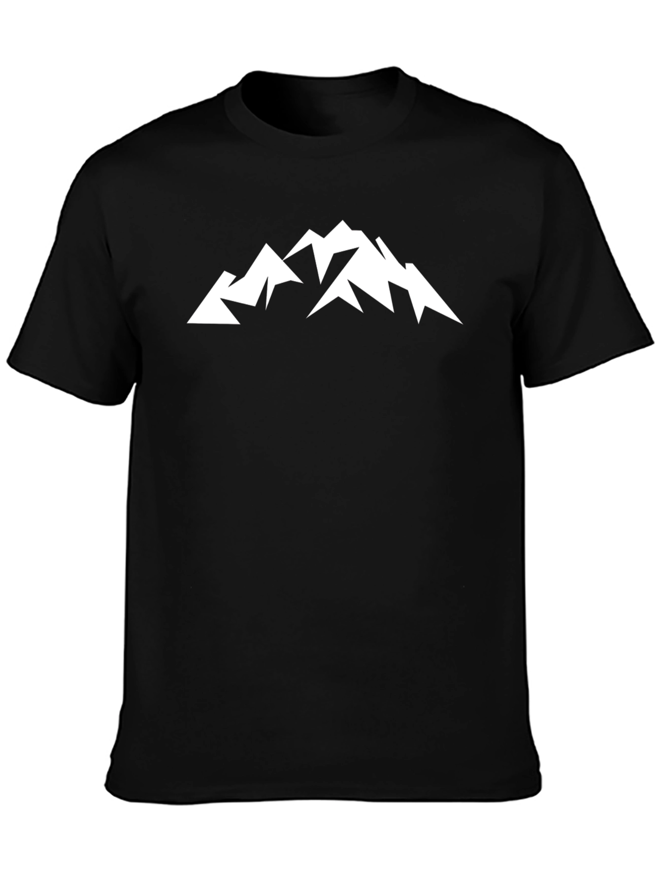Mountain Peak Graphic Tee - Black Cotton Blend