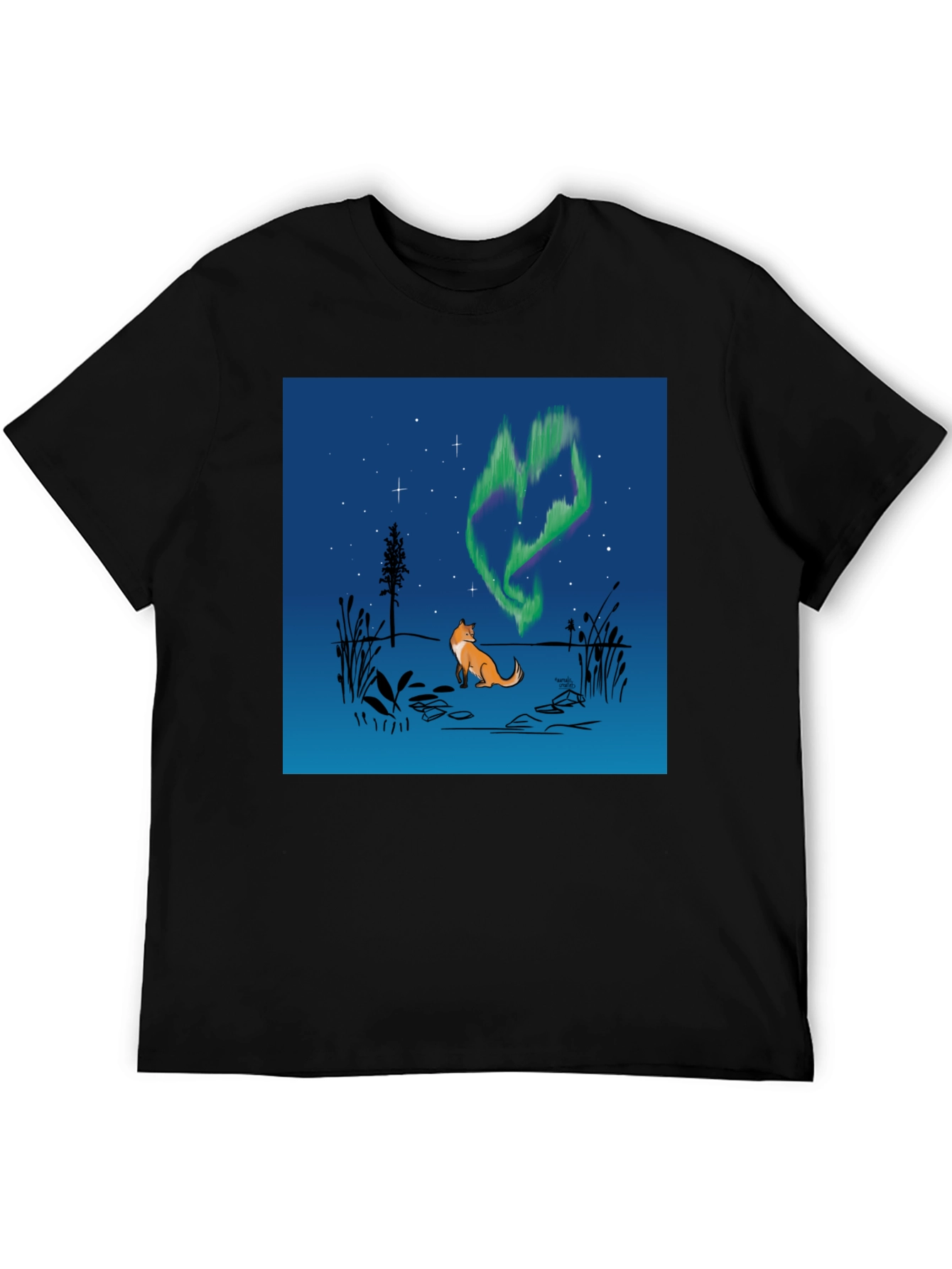 Fox & Aurora Borealis Graphic Tee