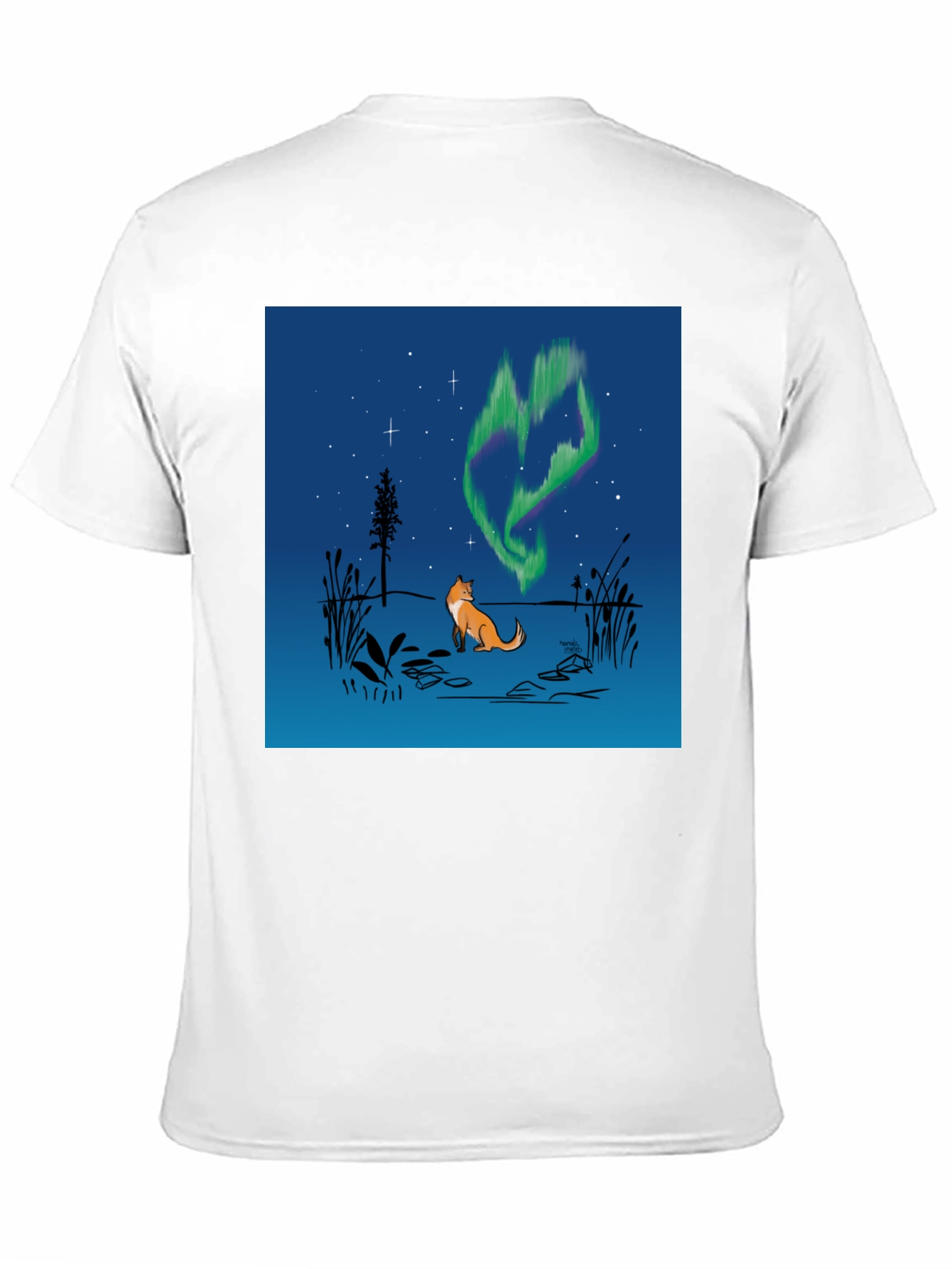 Fox & Aurora Borealis Graphic Tee