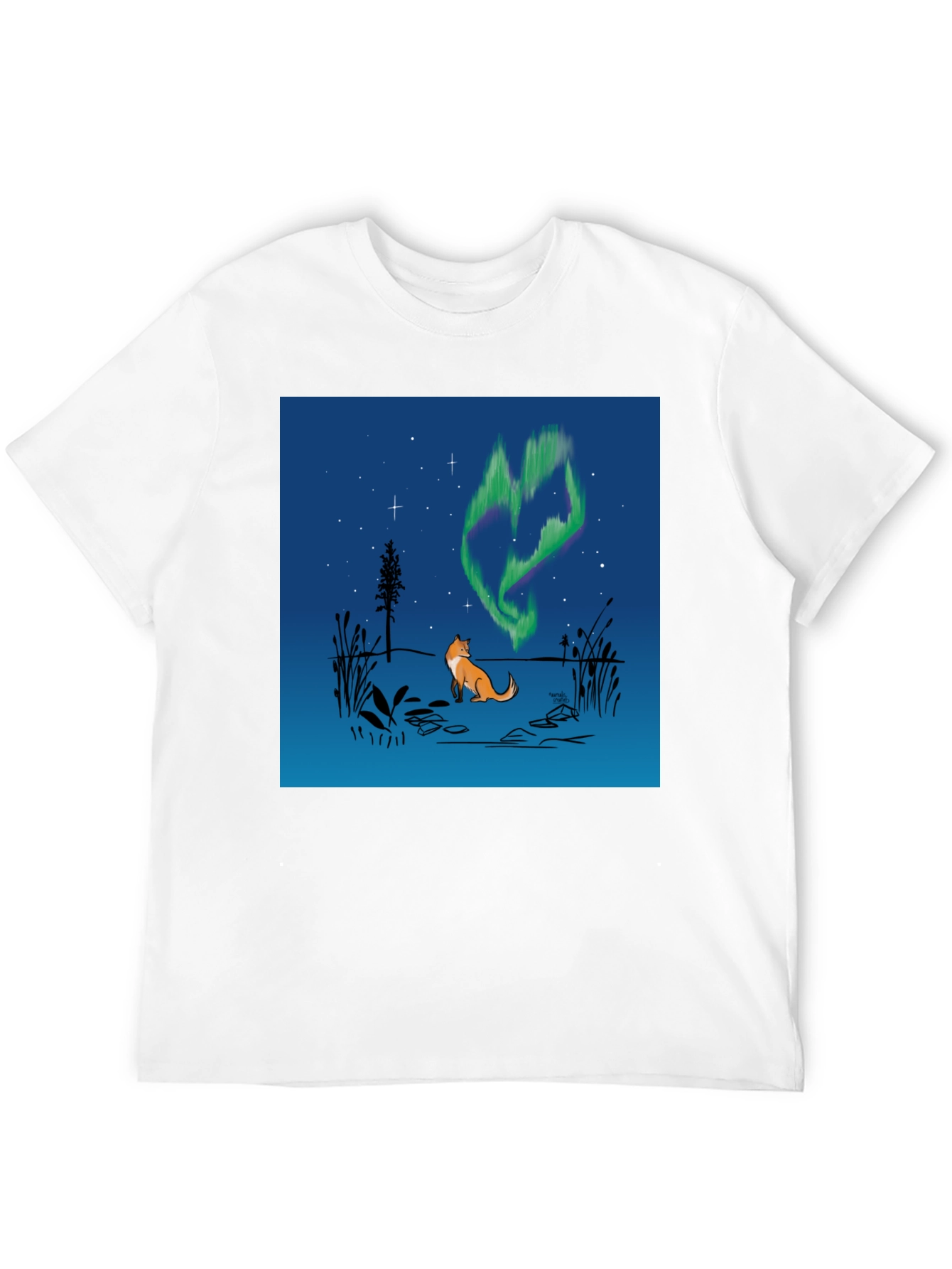 Fox & Aurora Borealis Graphic Tee