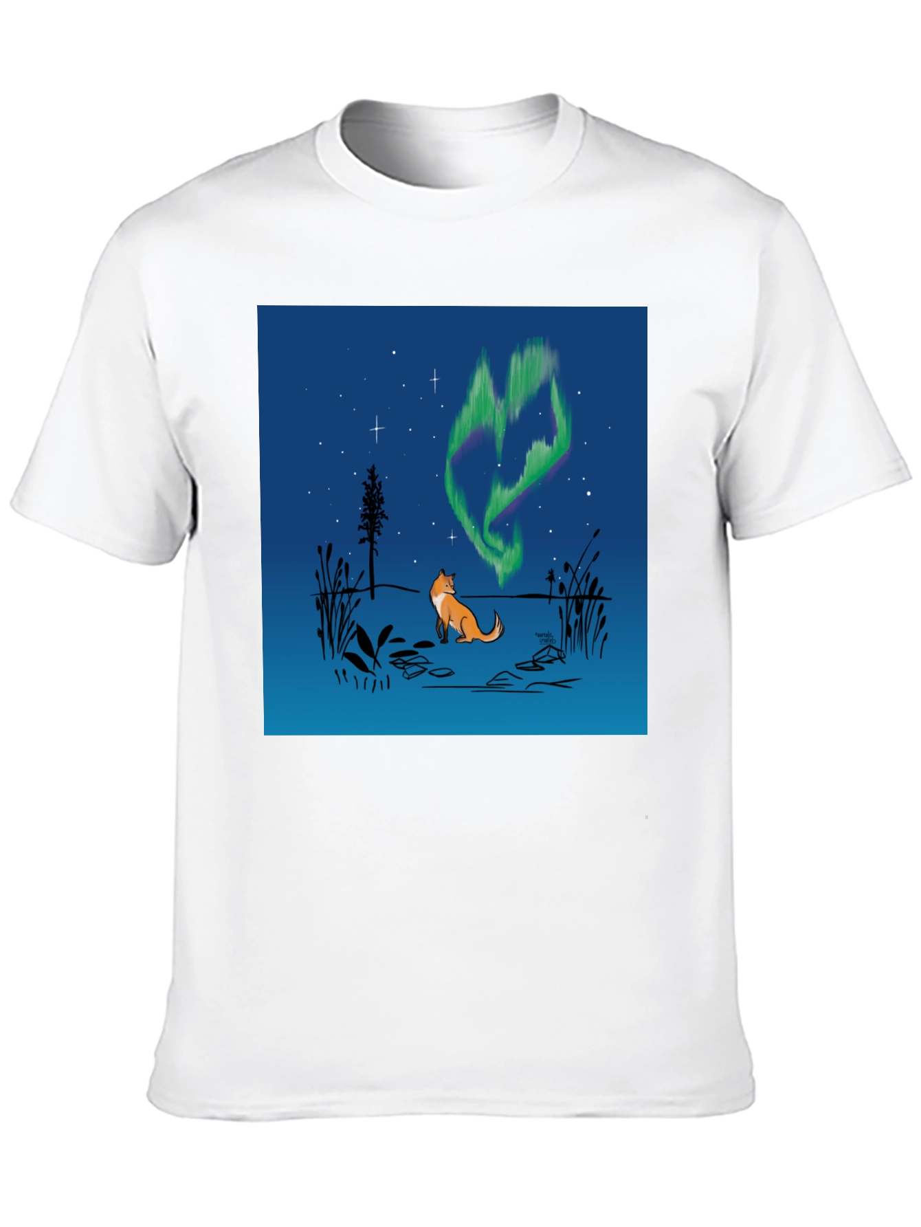 Fox & Aurora Borealis Graphic Tee