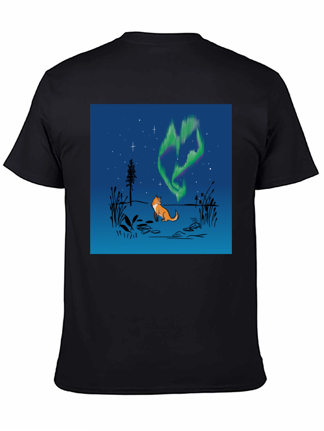 Fox & Aurora Borealis Graphic Tee