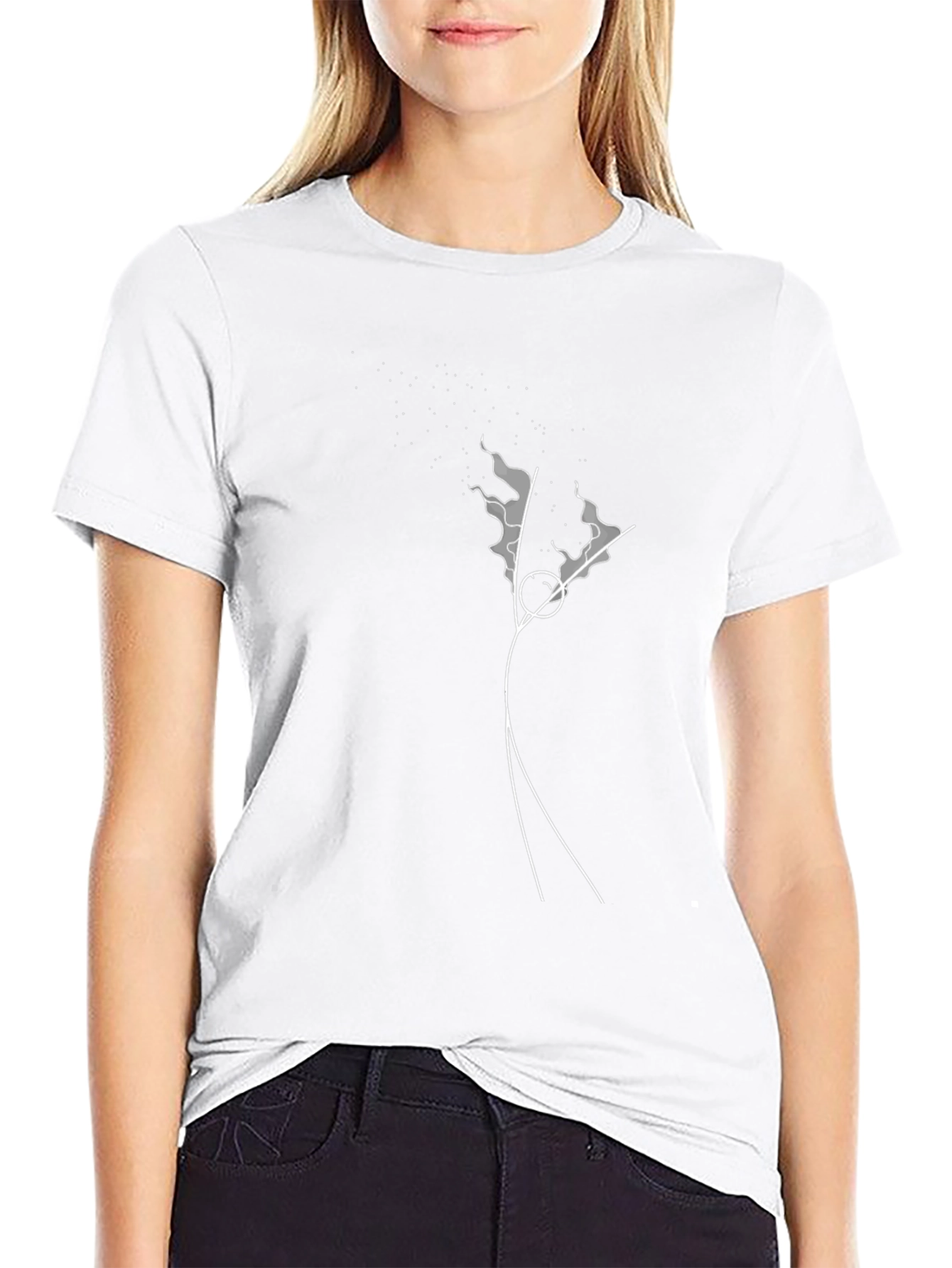 Abstract Line Art Black T-Shirt