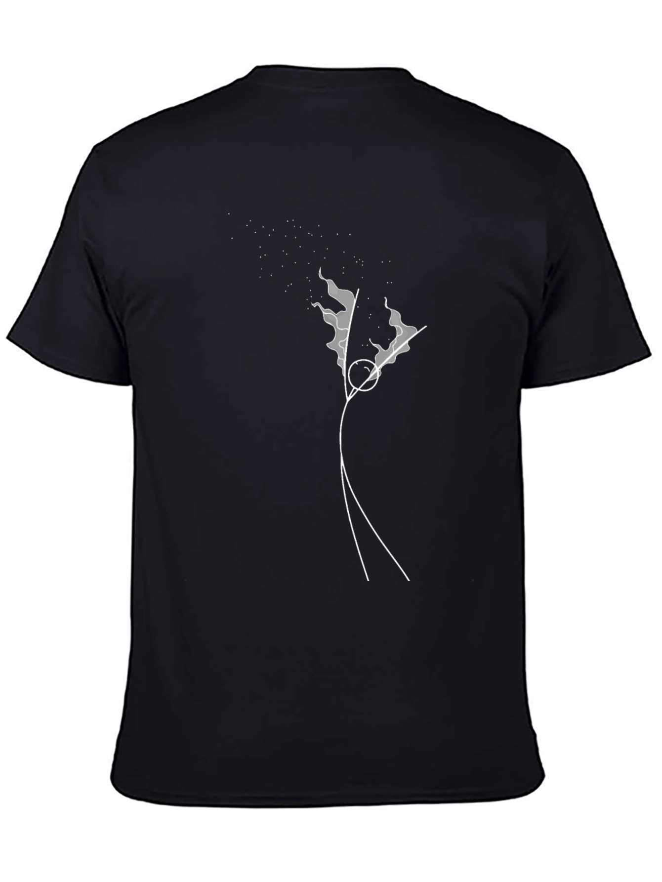 Abstract Line Art Black T-Shirt
