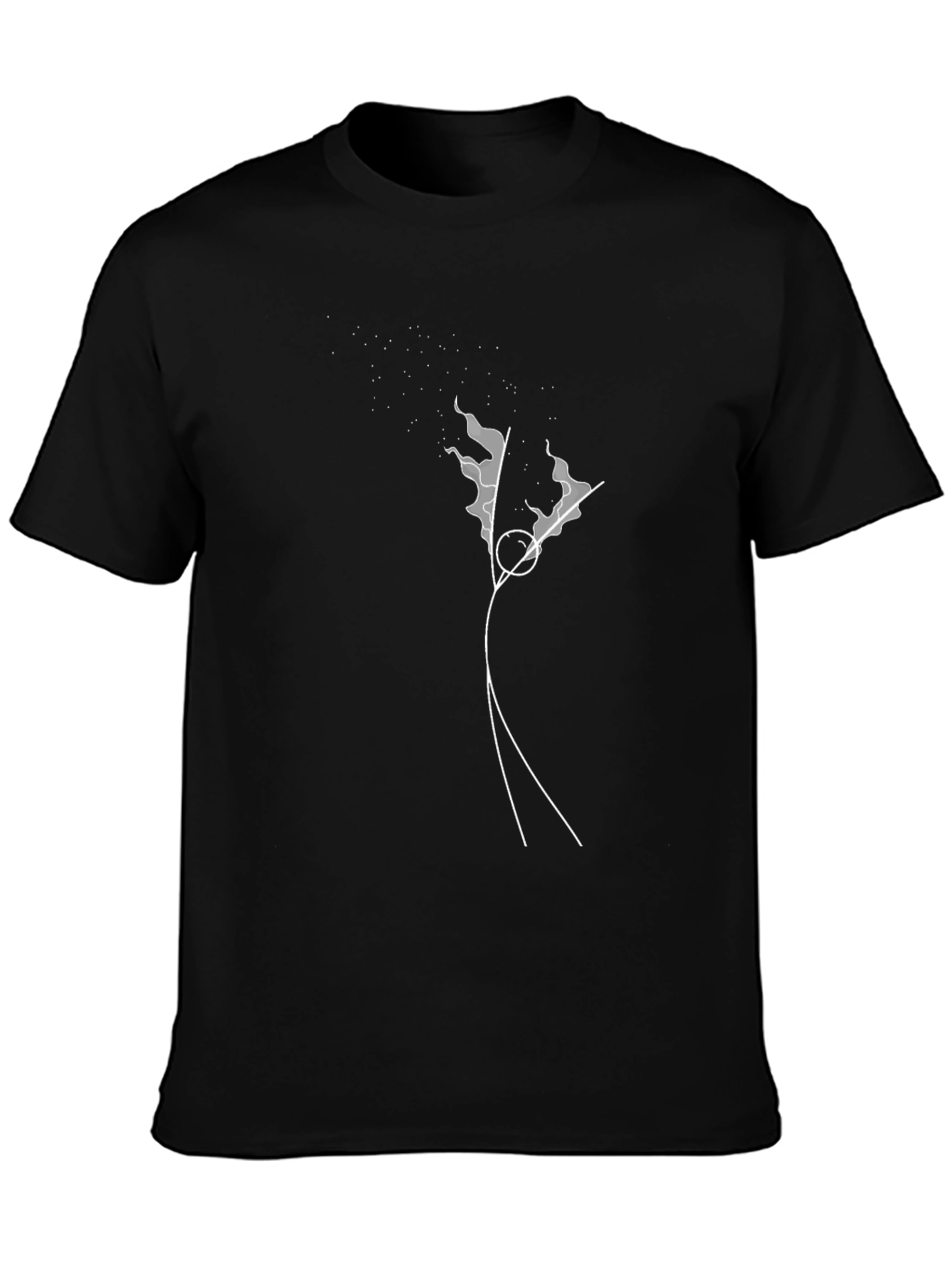 Abstract Line Art Black T-Shirt