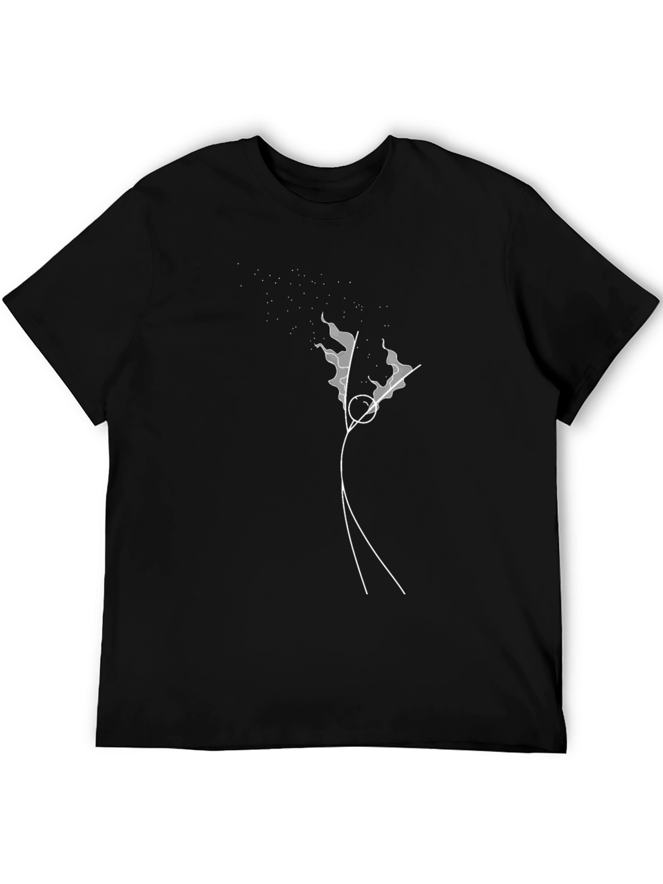 Abstract Line Art Black T-Shirt