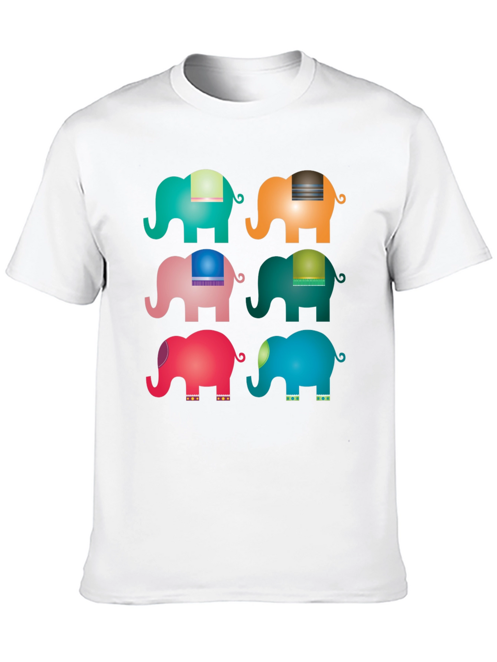 Elephant Pop Art Black T-Shirt