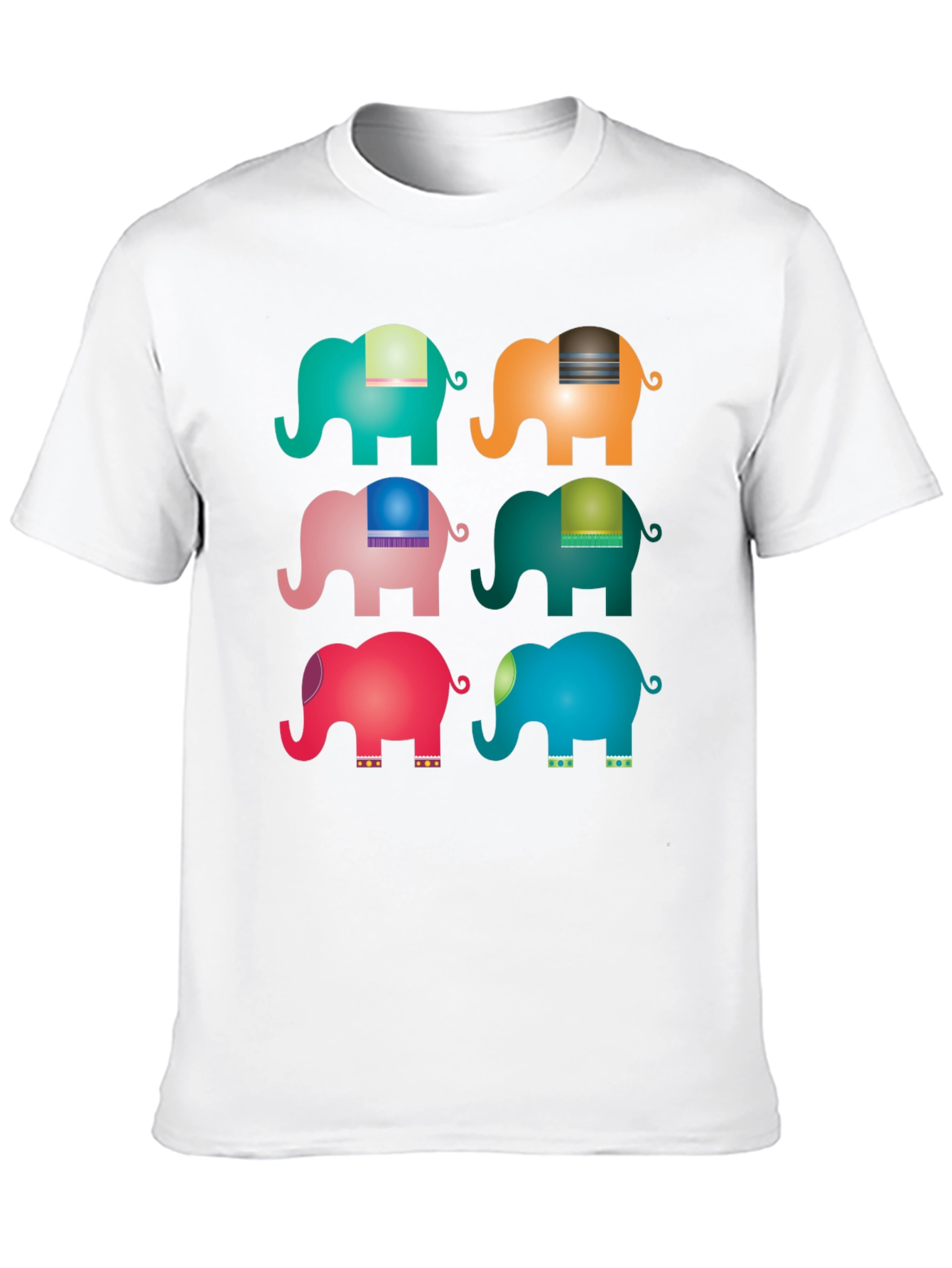 Elephant Pop Art Black T-Shirt