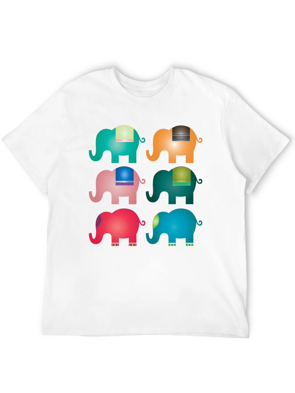 Elephant Pop Art Black T-Shirt