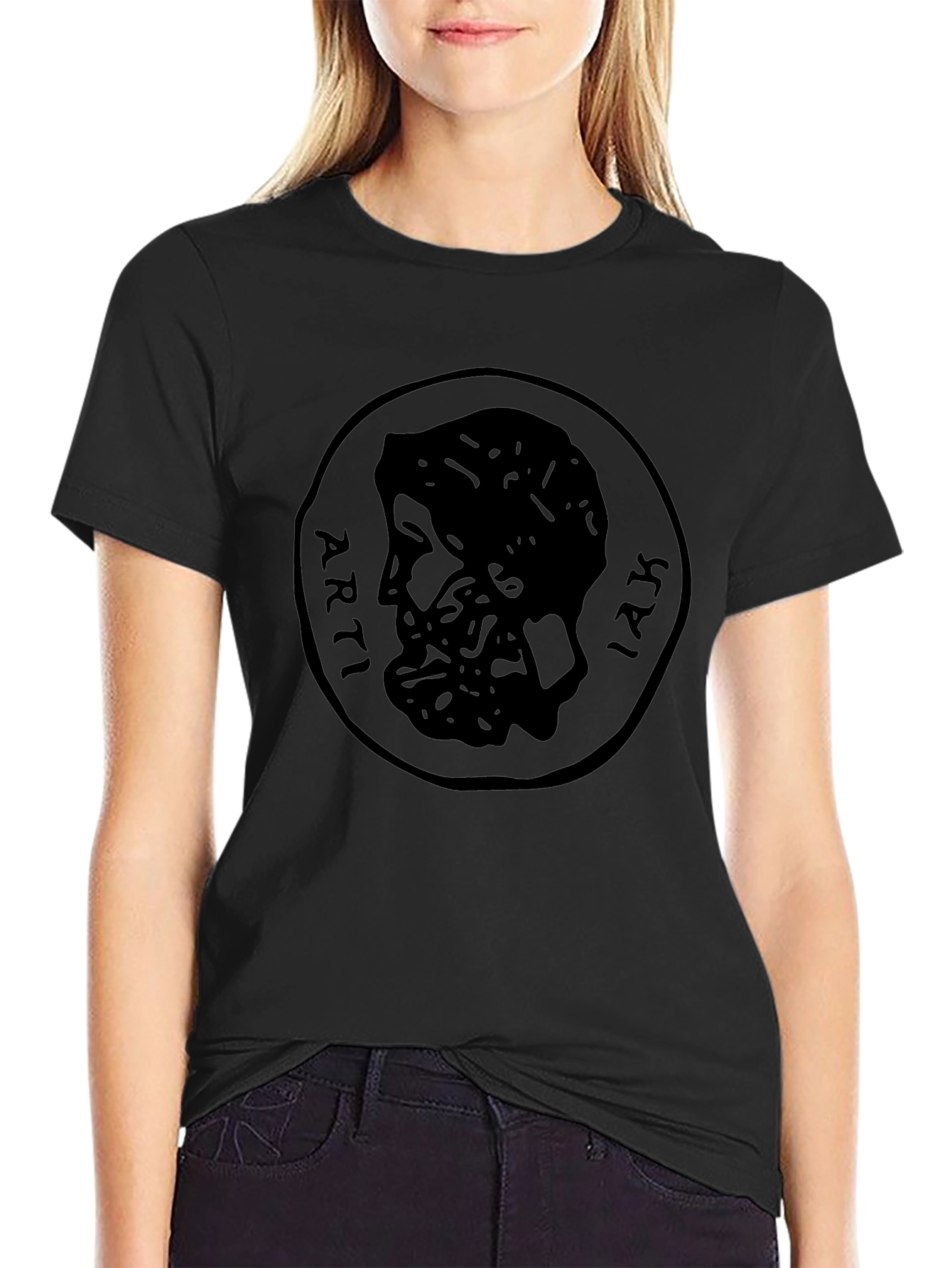 Ancient Coin Graphic Tee - Black