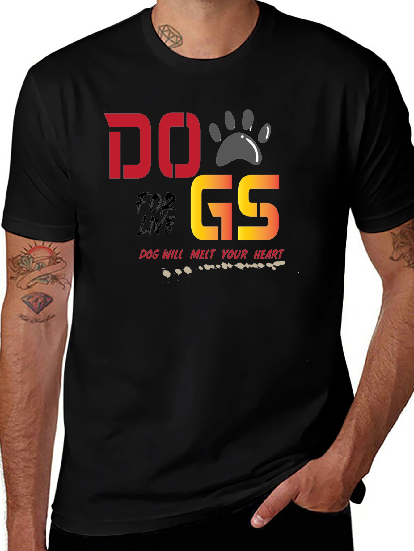 Dogs for Life T-Shirt - Dog Paw Design