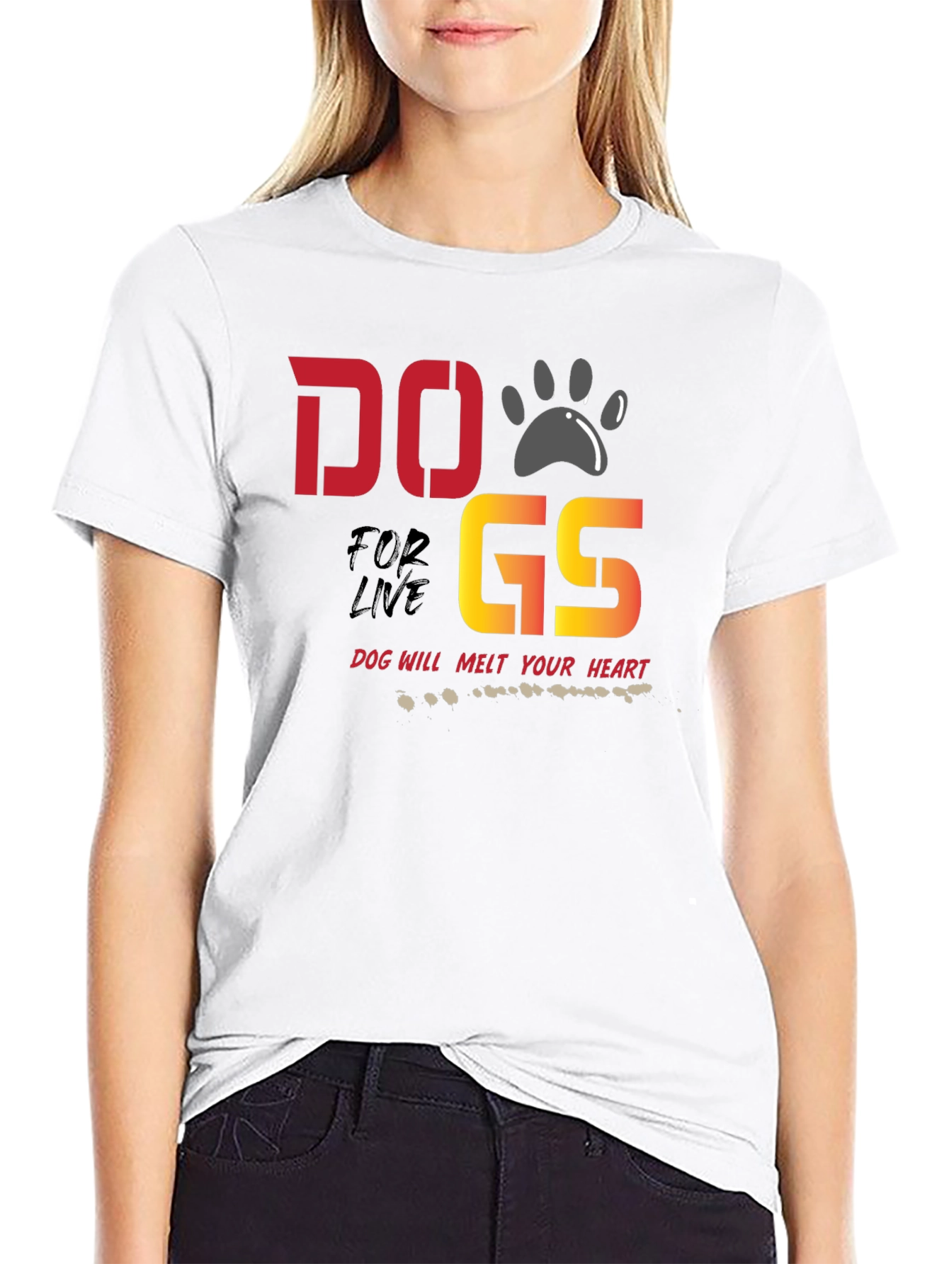 Dogs for Life T-Shirt - Dog Paw Design