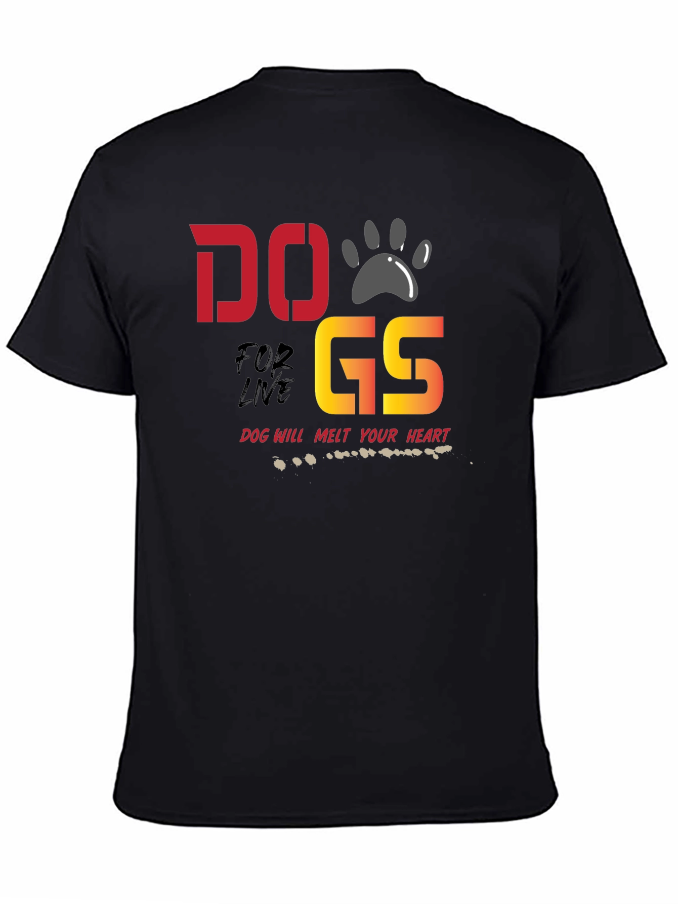 Dogs for Life T-Shirt - Dog Paw Design