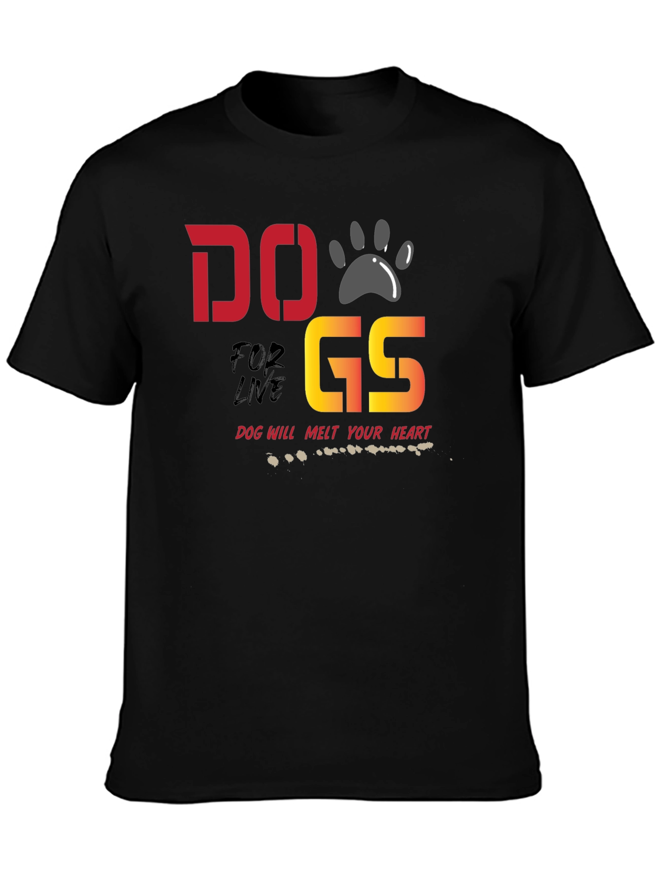 Dogs for Life T-Shirt - Dog Paw Design