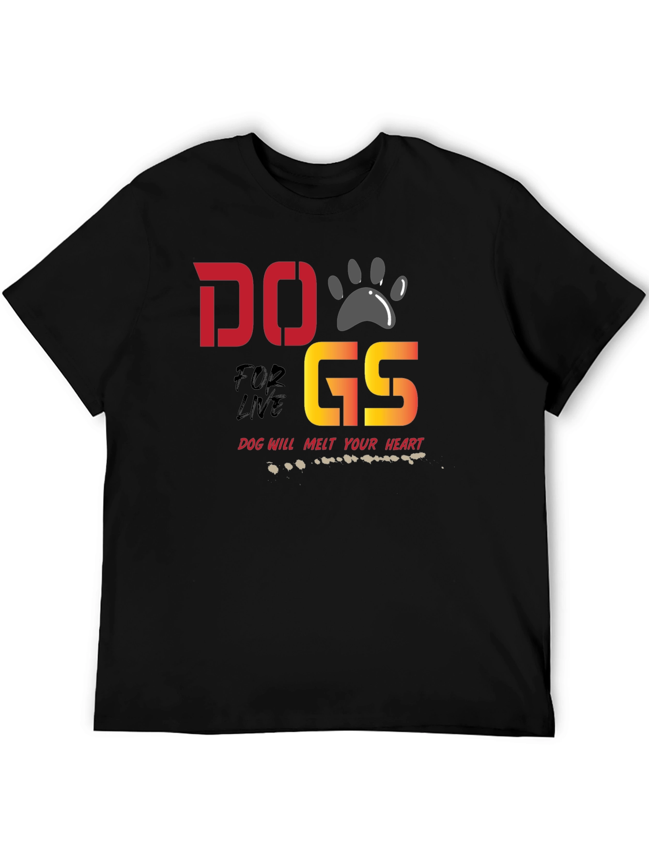 Dogs for Life T-Shirt - Dog Paw Design