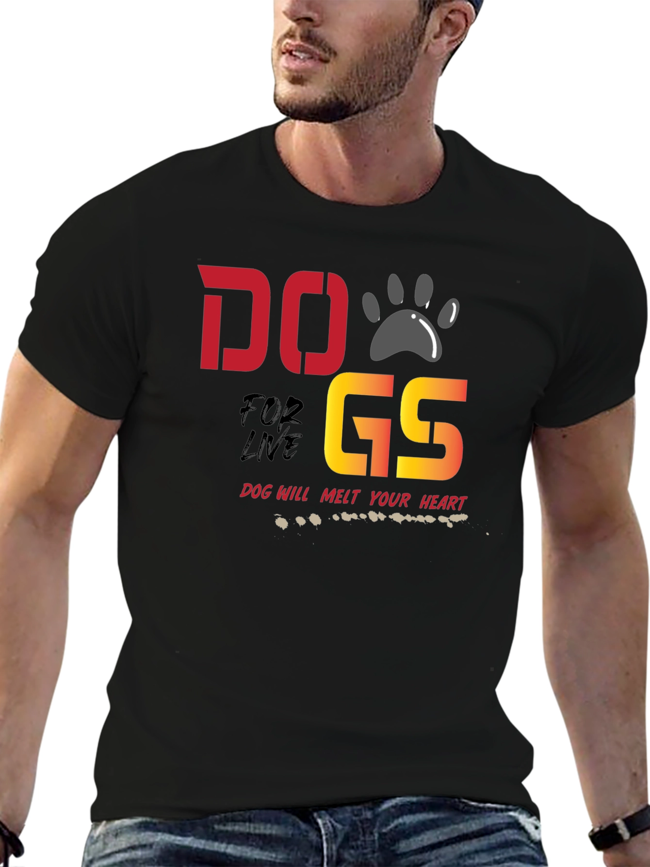 Dogs for Life T-Shirt - Dog Paw Design