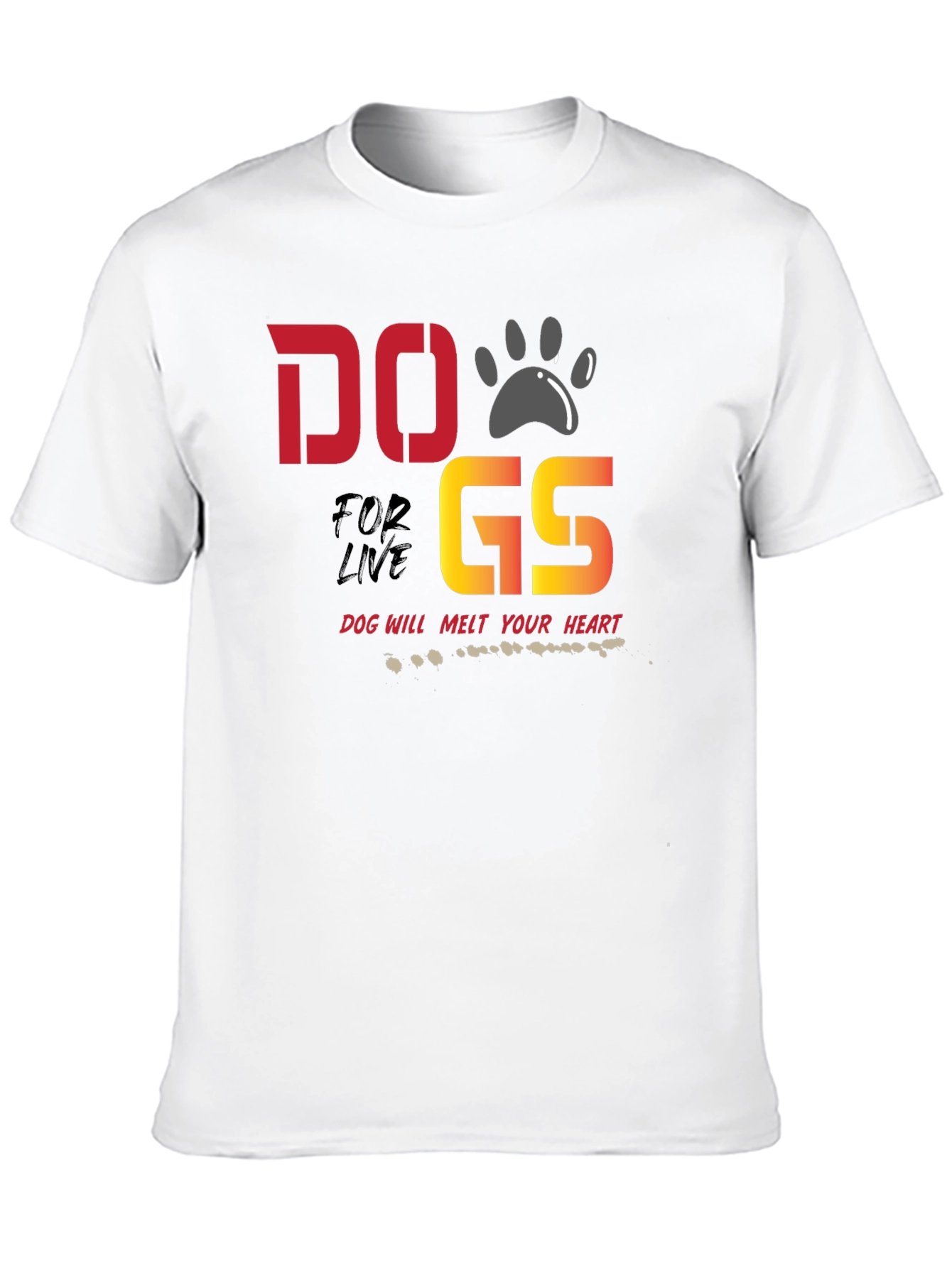 Dogs for Life T-Shirt - Dog Paw Design