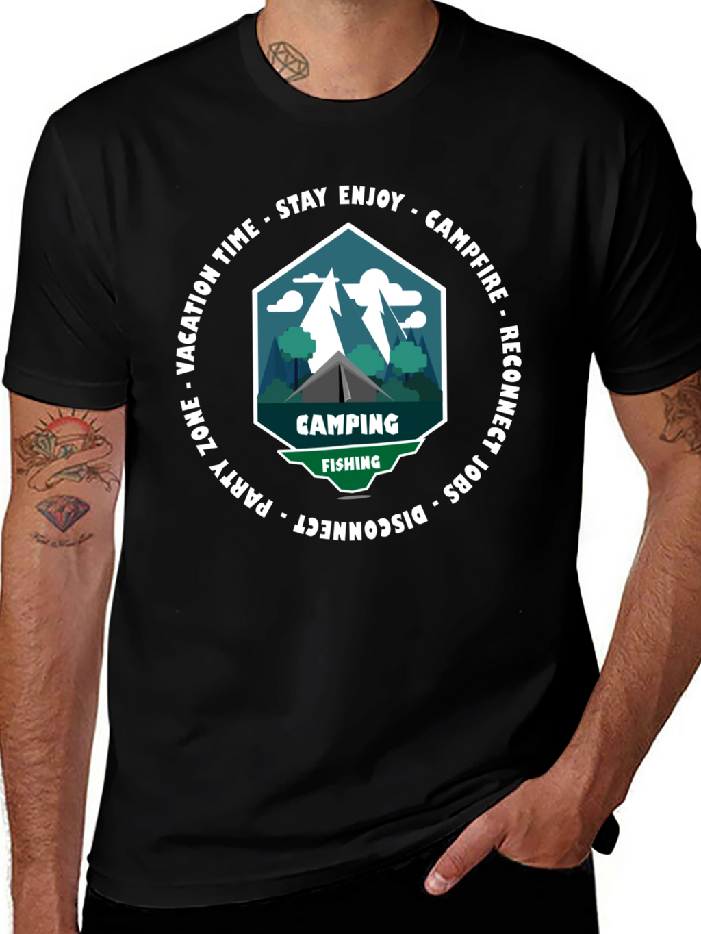 Camping & Fishing T-Shirt: Disconnect to Reconnect